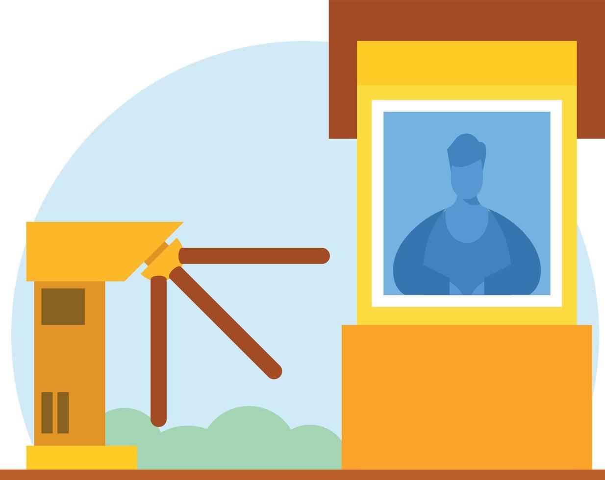 Vector Image Of A Turnstile And A Security Booth