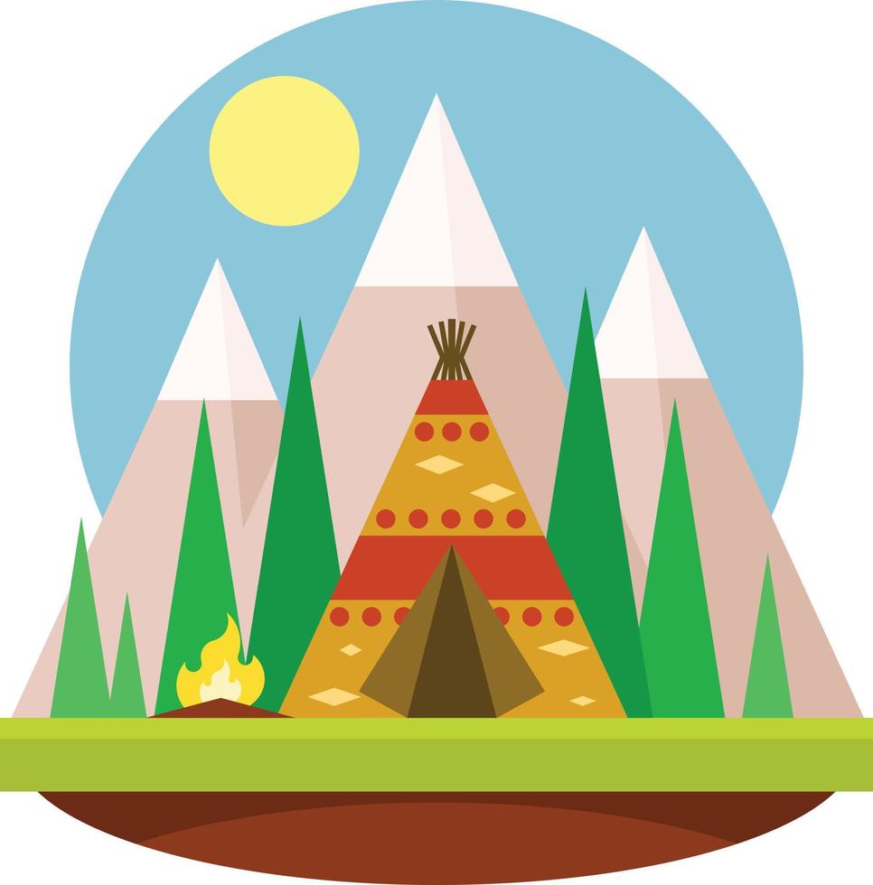 Native American Tribe Wigwam vector