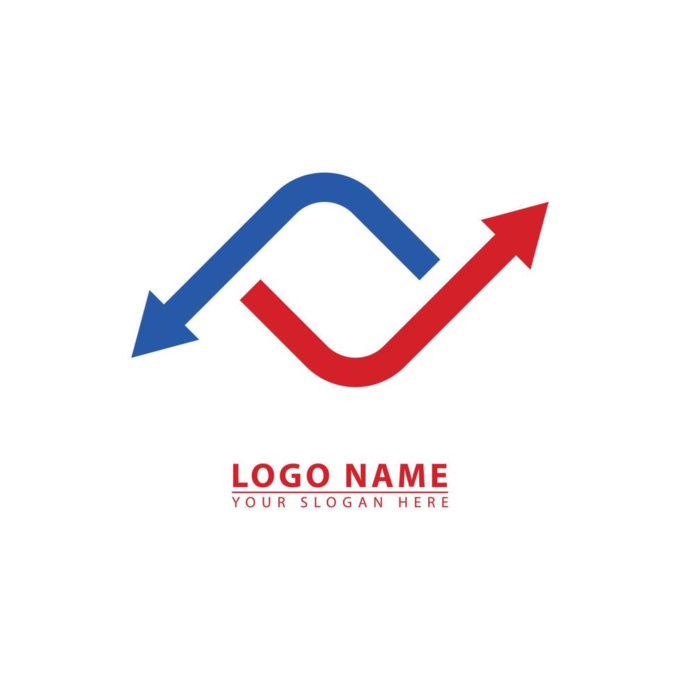 two waves on business vector logo icon.
