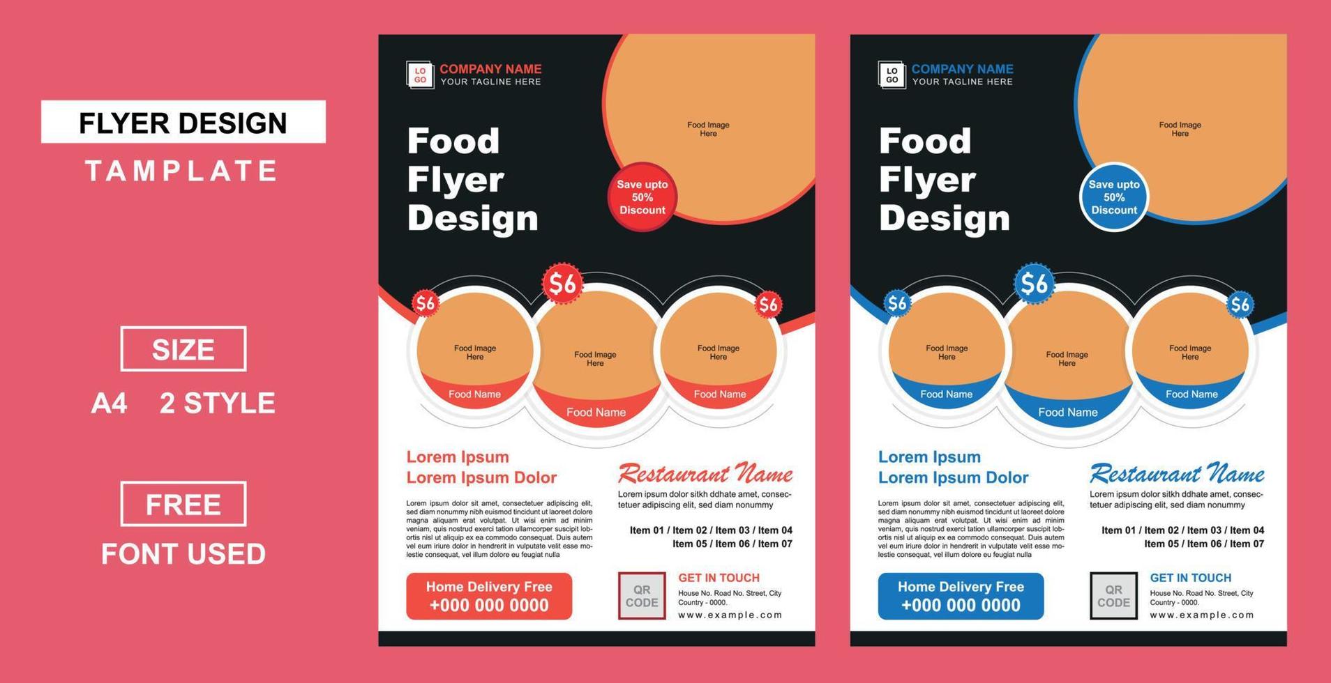 Food Flyer Design Template for Your Business vector