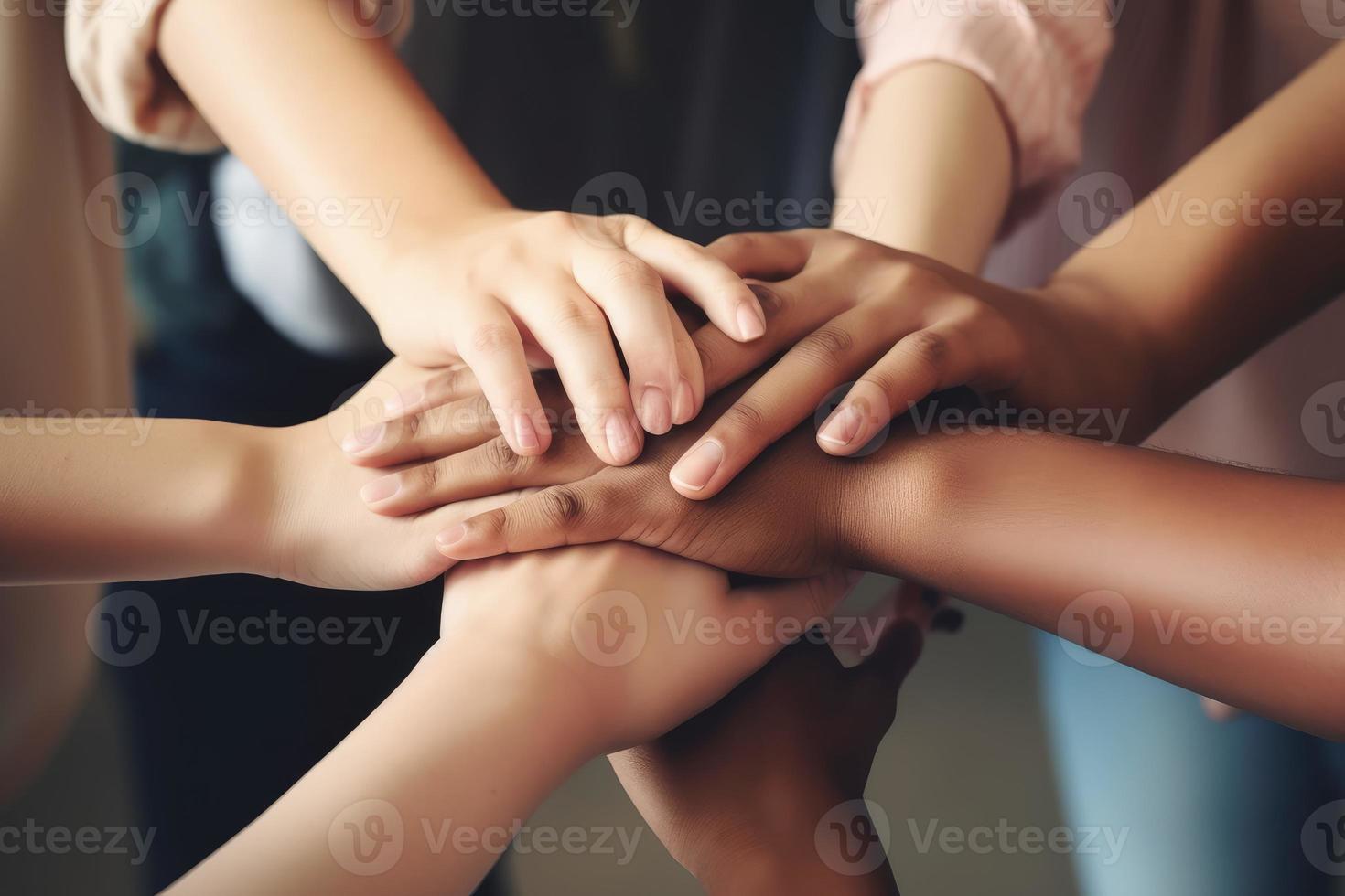 Group hands together. Generate Ai photo