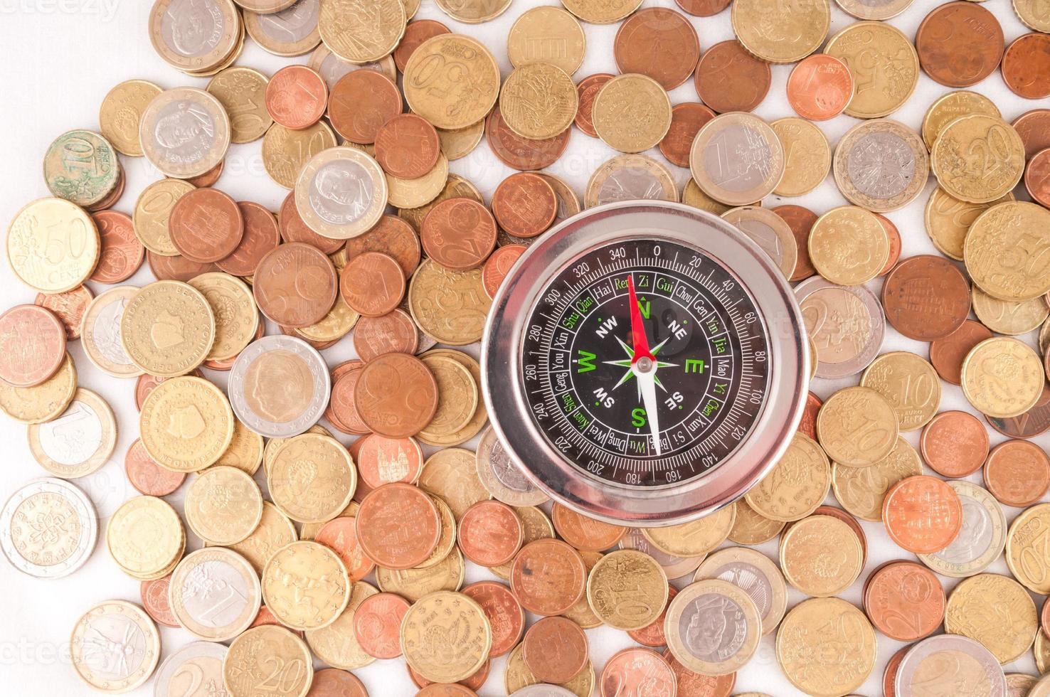 Coins on light background photo