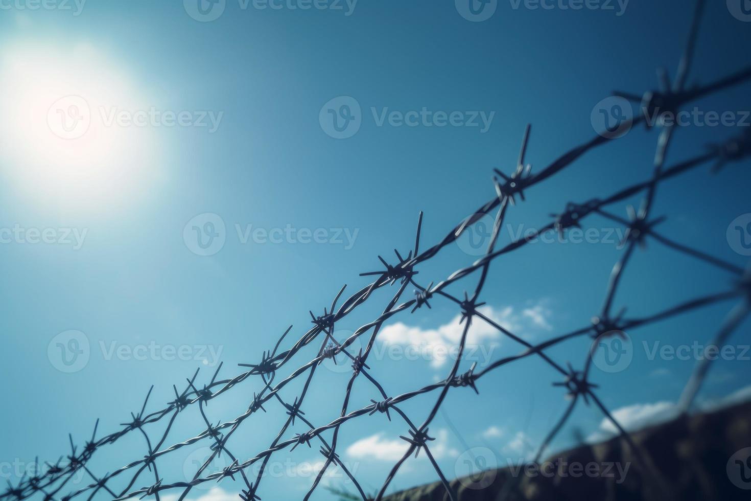 Summer wire fence. Generate Ai photo