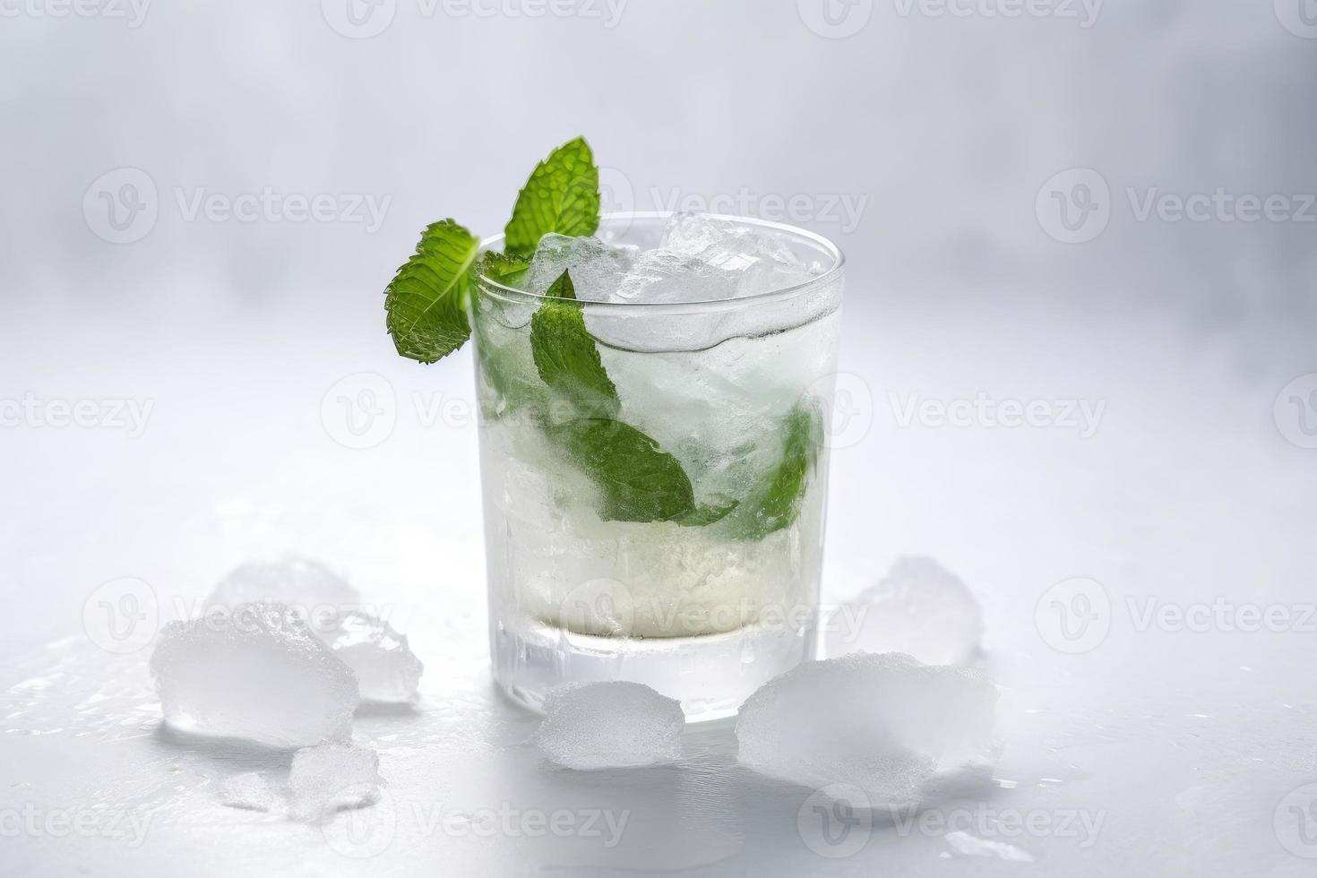 Cold ice drink cocktail. Generate Ai photo