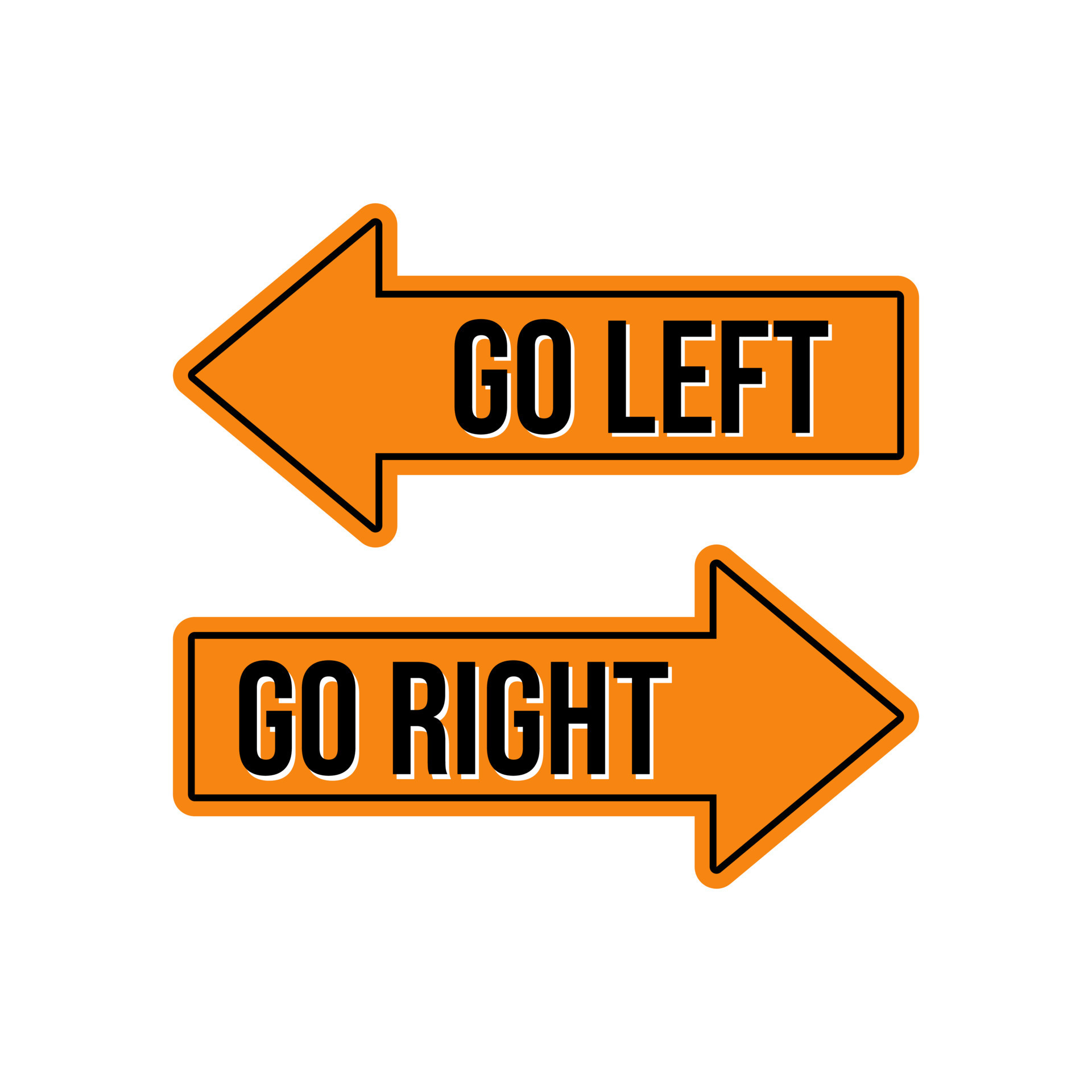 Go left right sign directions symbol icon label design vector 22644550