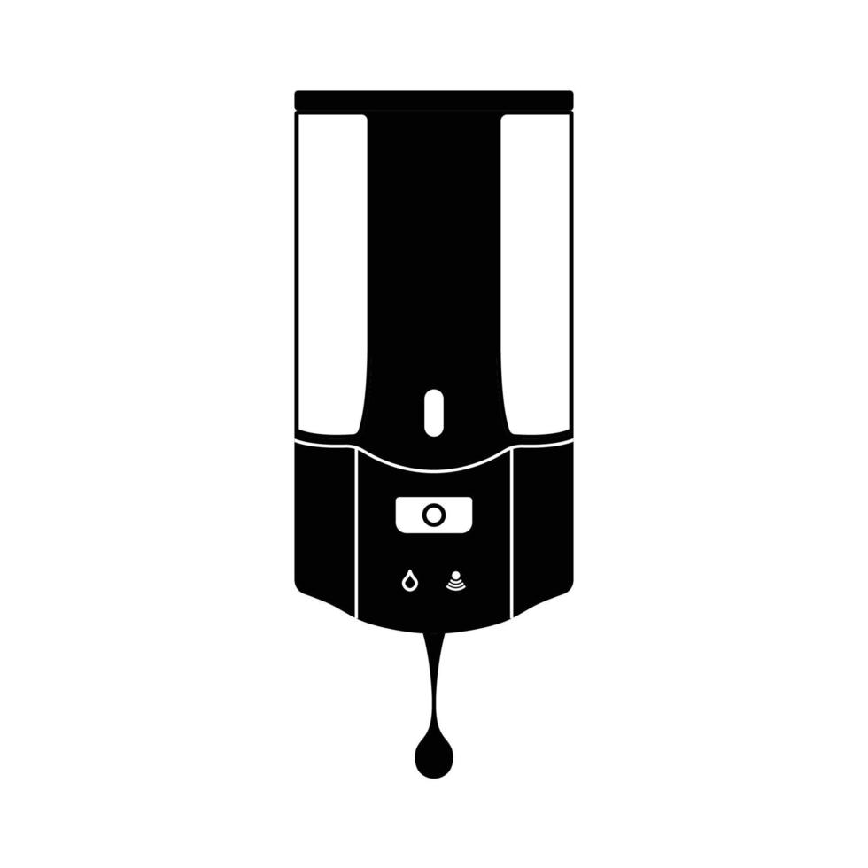 jabón dispensador silueta. negro y blanco icono diseño elemento en aislado blanco antecedentes vector
