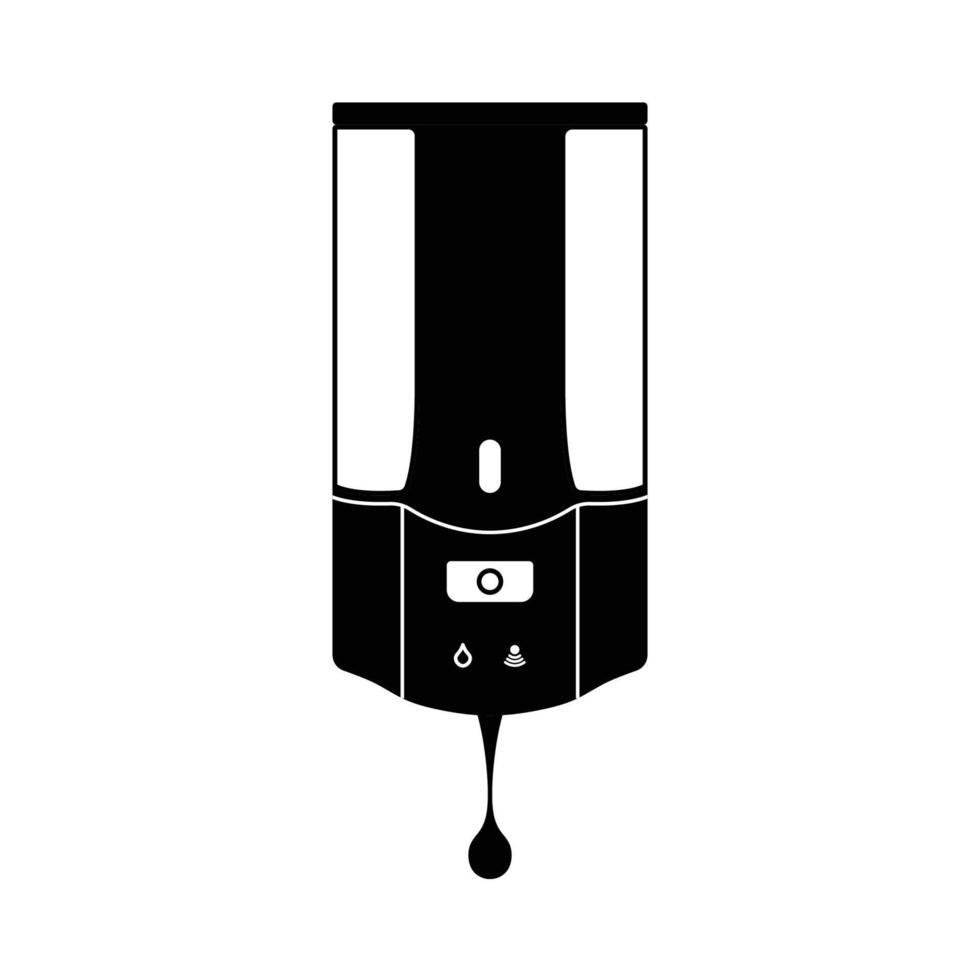 Soap Dispenser Silhouette. Black and White Icon Design Element on Isolated White Background vector