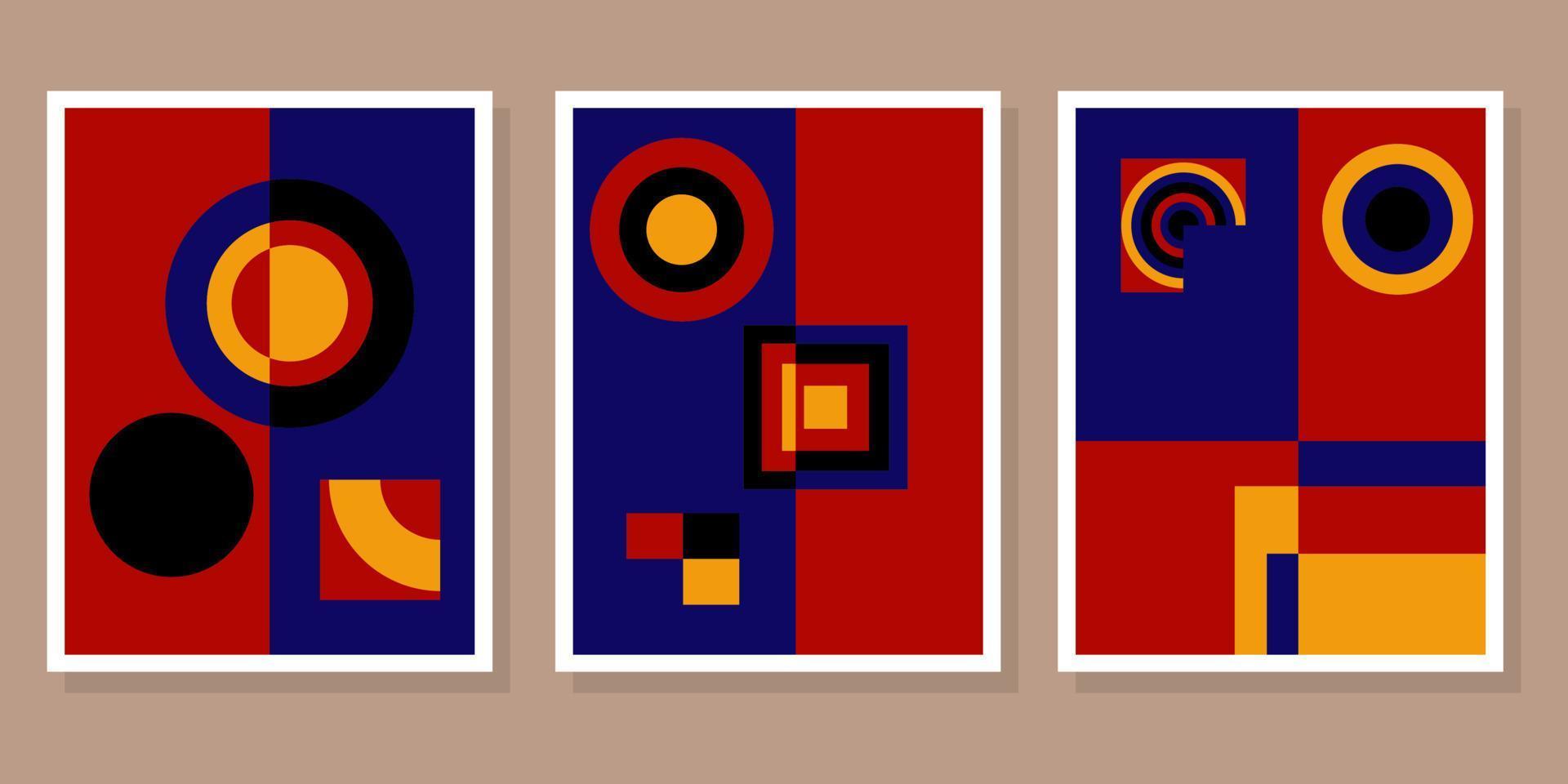 Abstract Bauhaus geometric pattern background vector circle