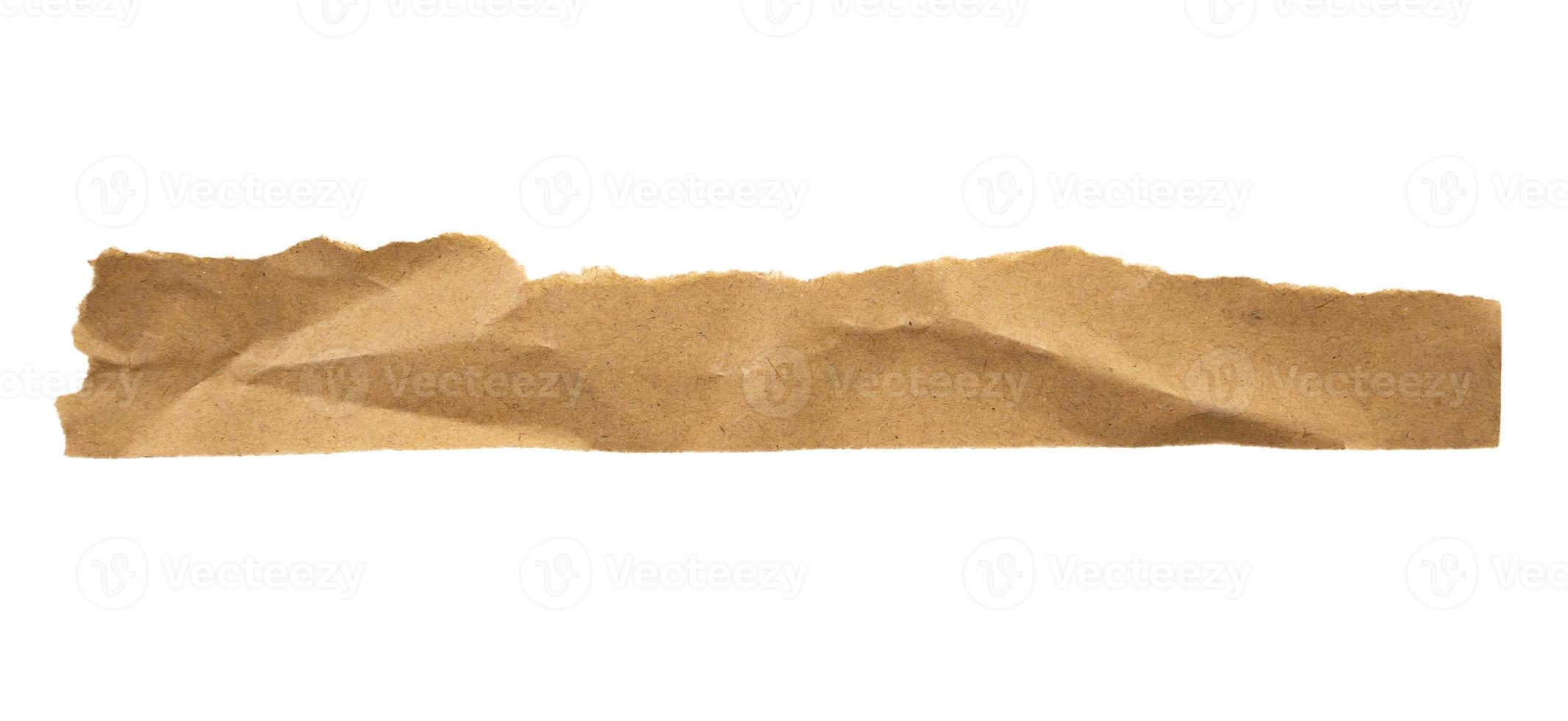 Brown Cardboard paper piece isolated on white background photo