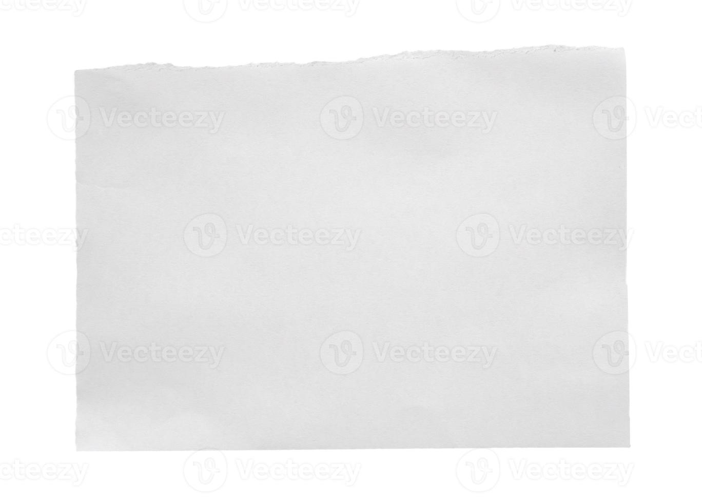 piece of white paper tear isolated on white background photo