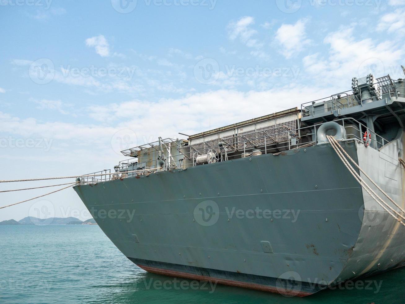 The rear side of the small aircraft carrier. photo