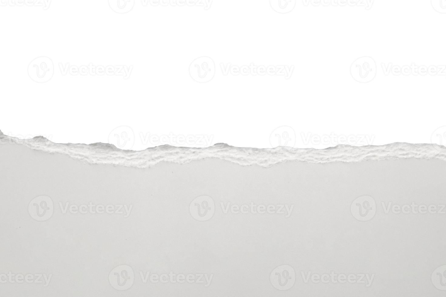 White ripped paper torn edges strips isolated on white background photo