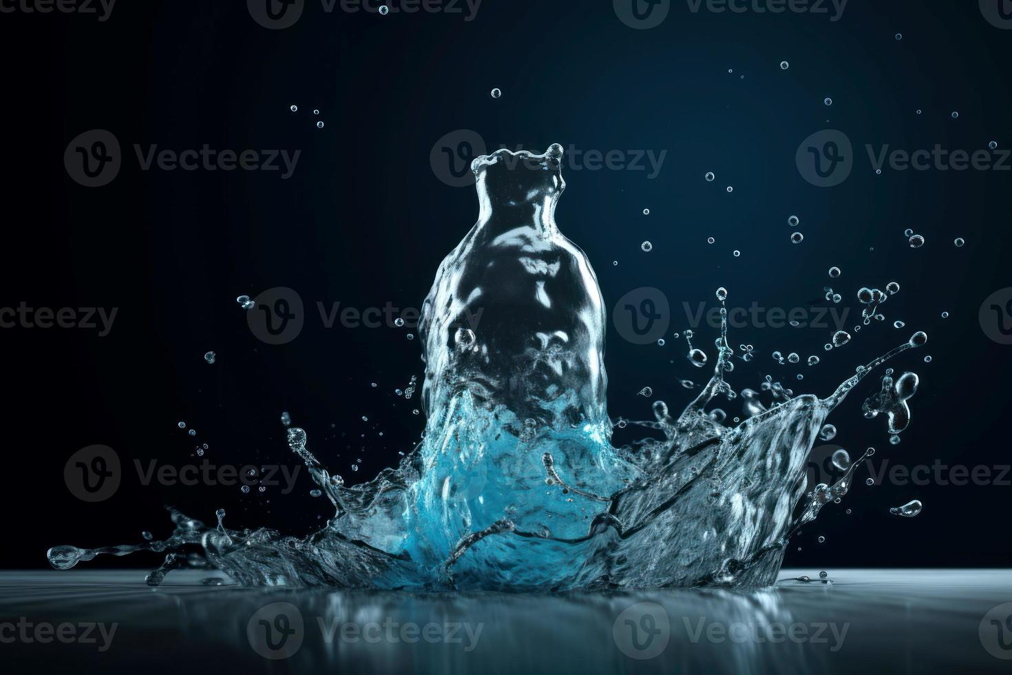 Splash of water bottle. Generate Ai photo