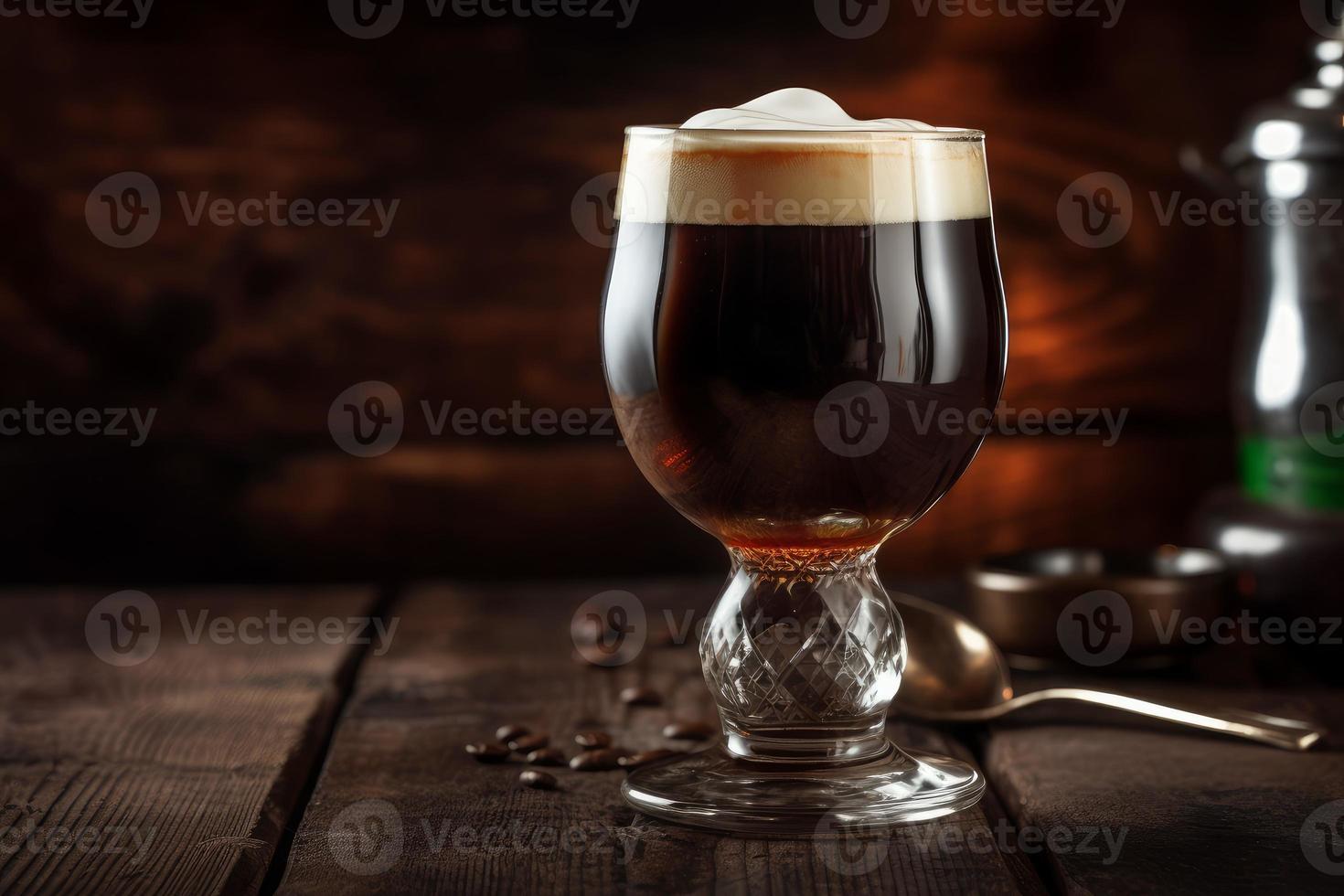 Irish coffee closeup. Generate Ai photo