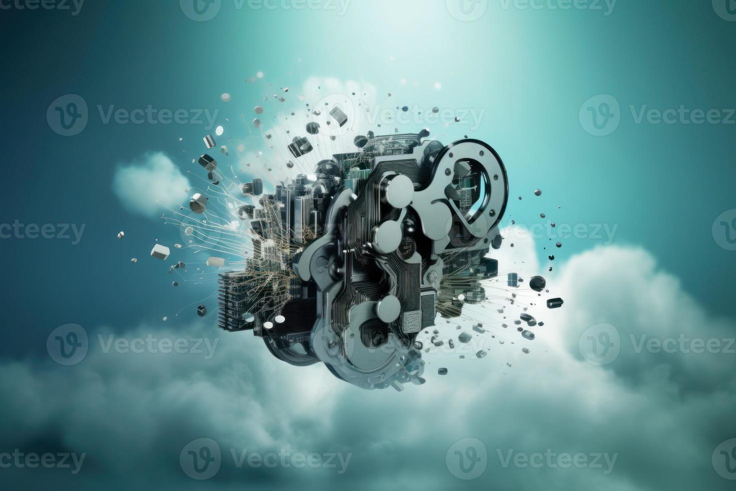 Cloud computing technology. Generate Ai photo