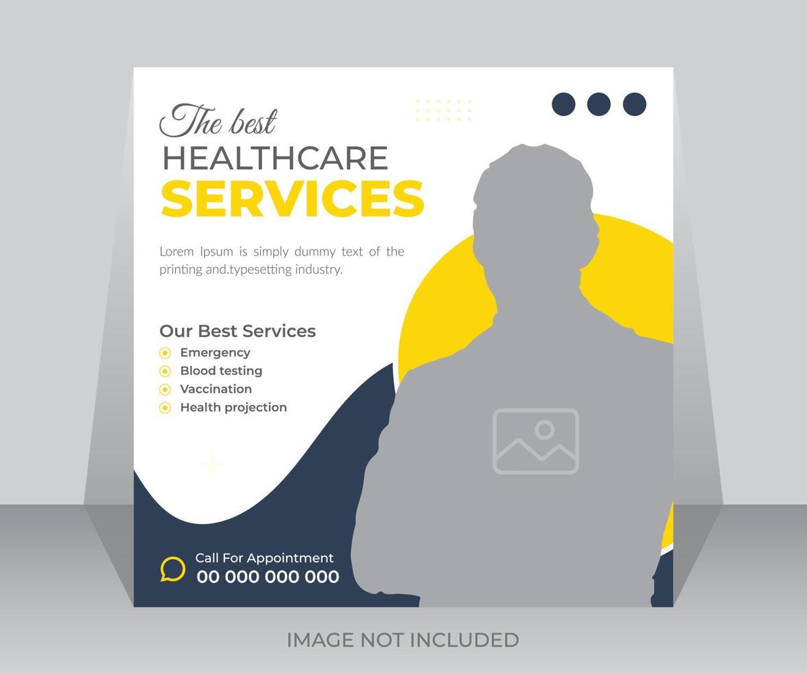 Hospital services social media timeline cover or post-design template vector