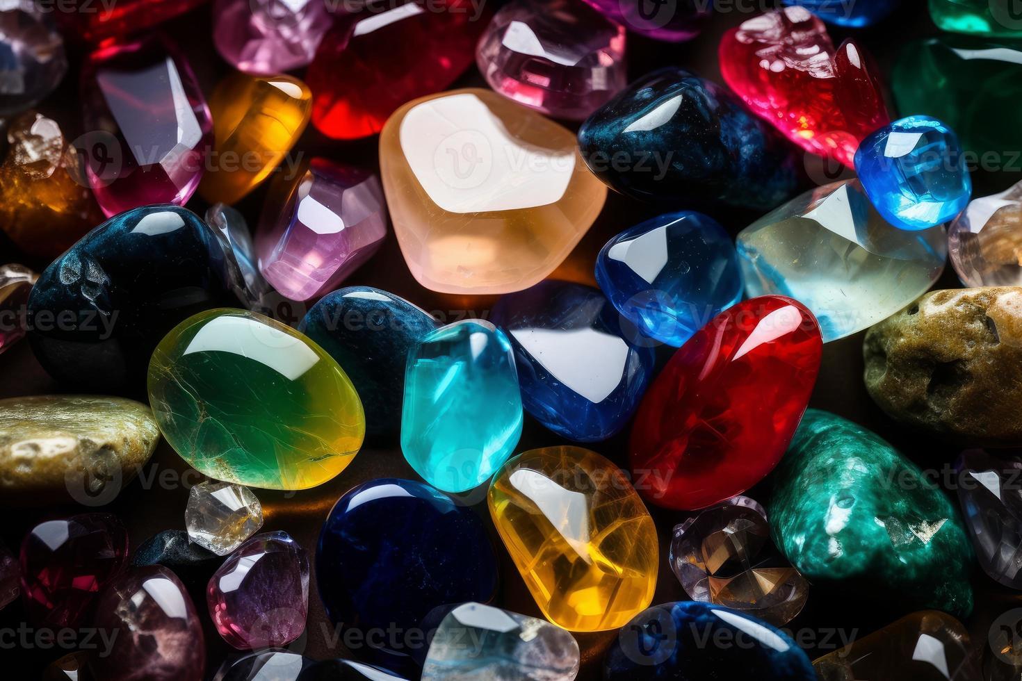 Colorful precious stones. Generate Ai photo