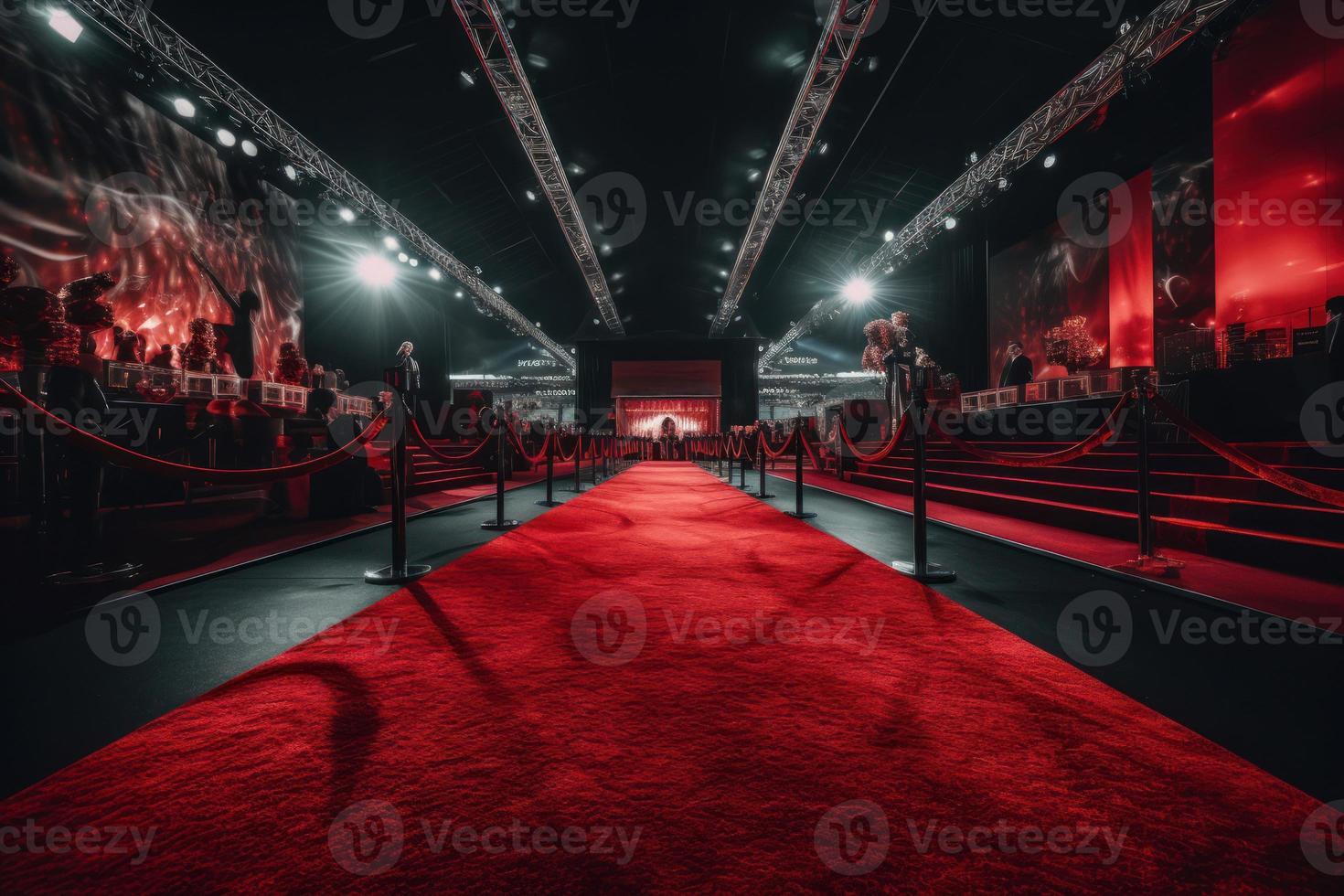 Red carpet show stage. Generate Ai photo