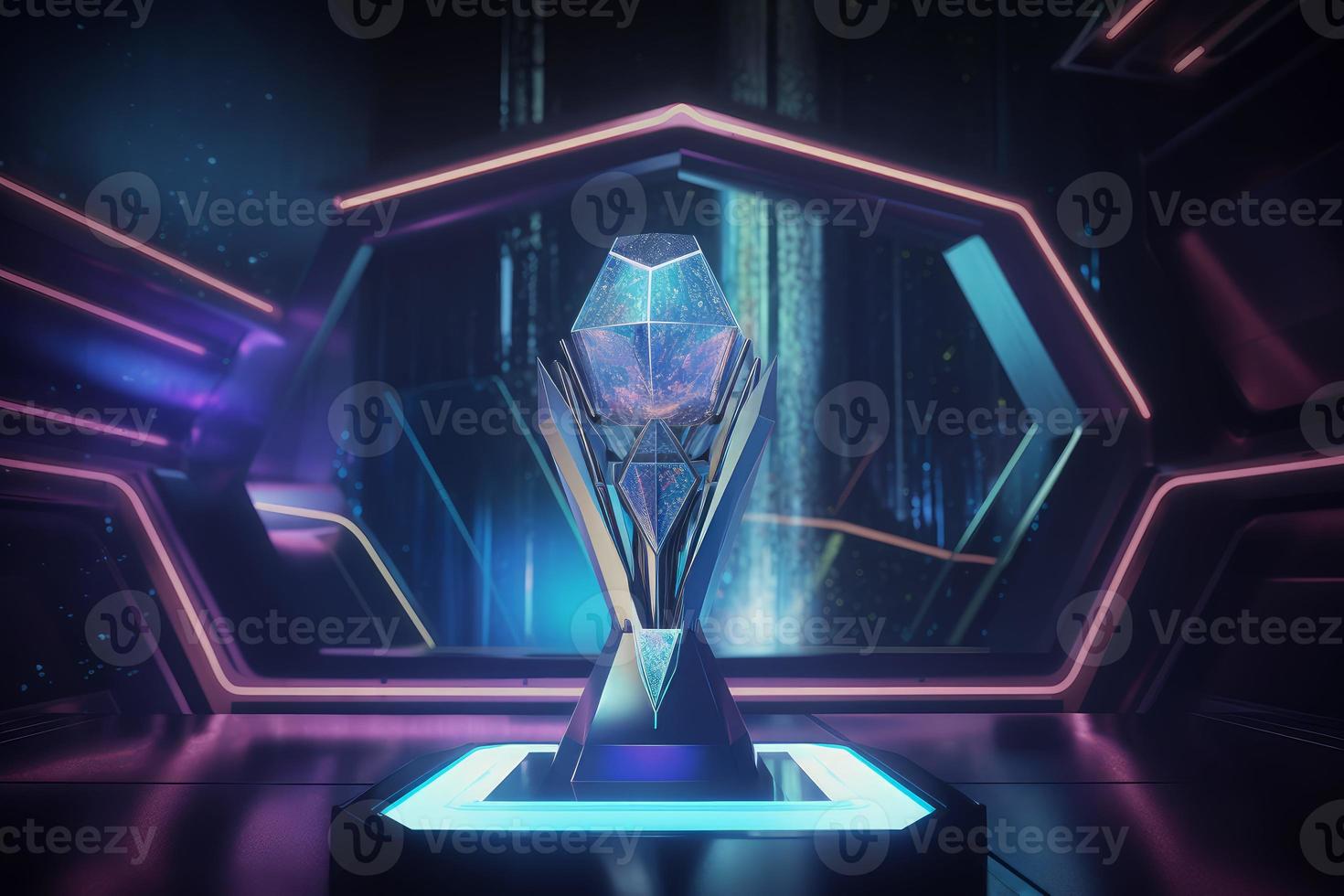 Tech crystal trophy. Generate Ai photo