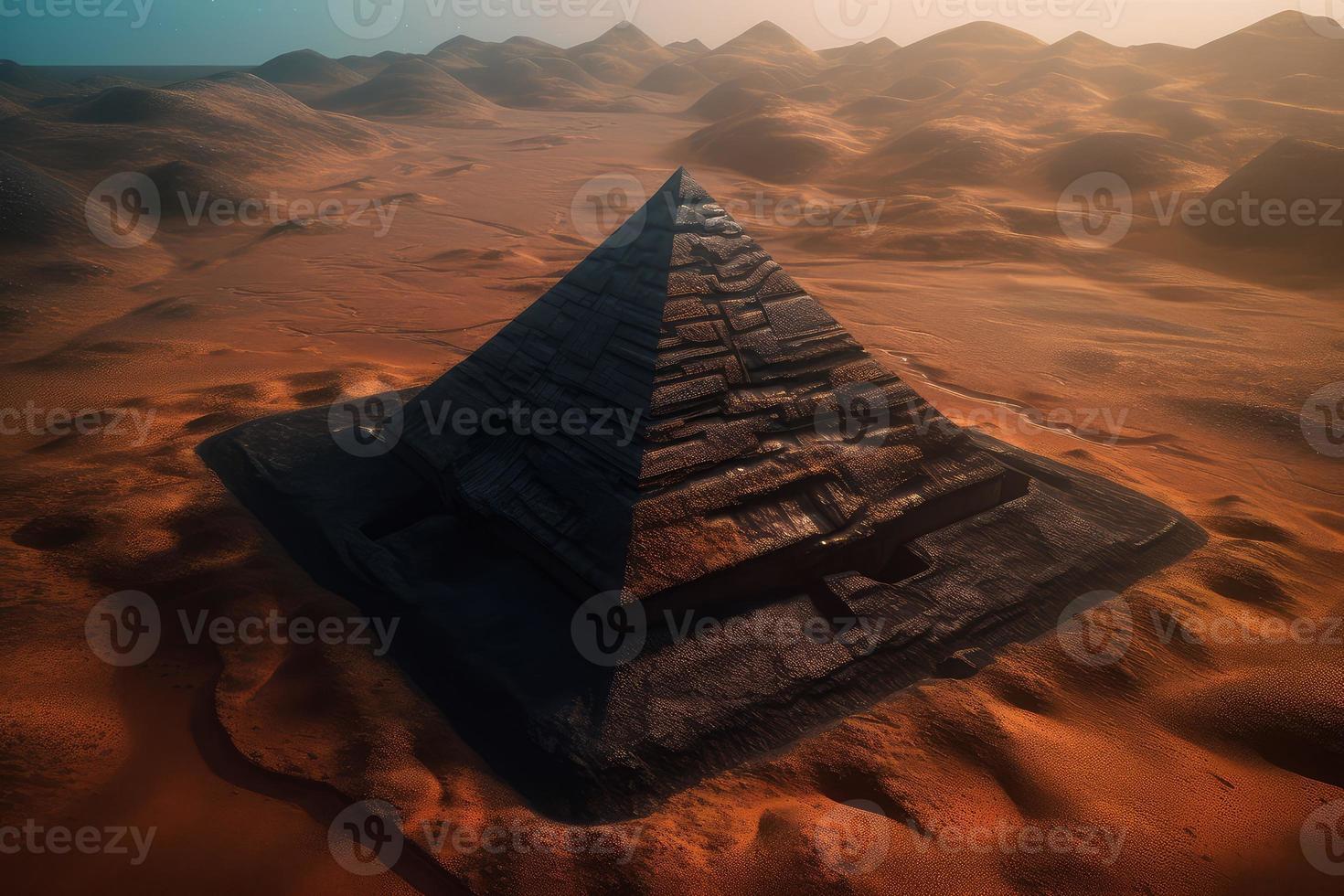 Alien mars pyramid. Generate Ai photo