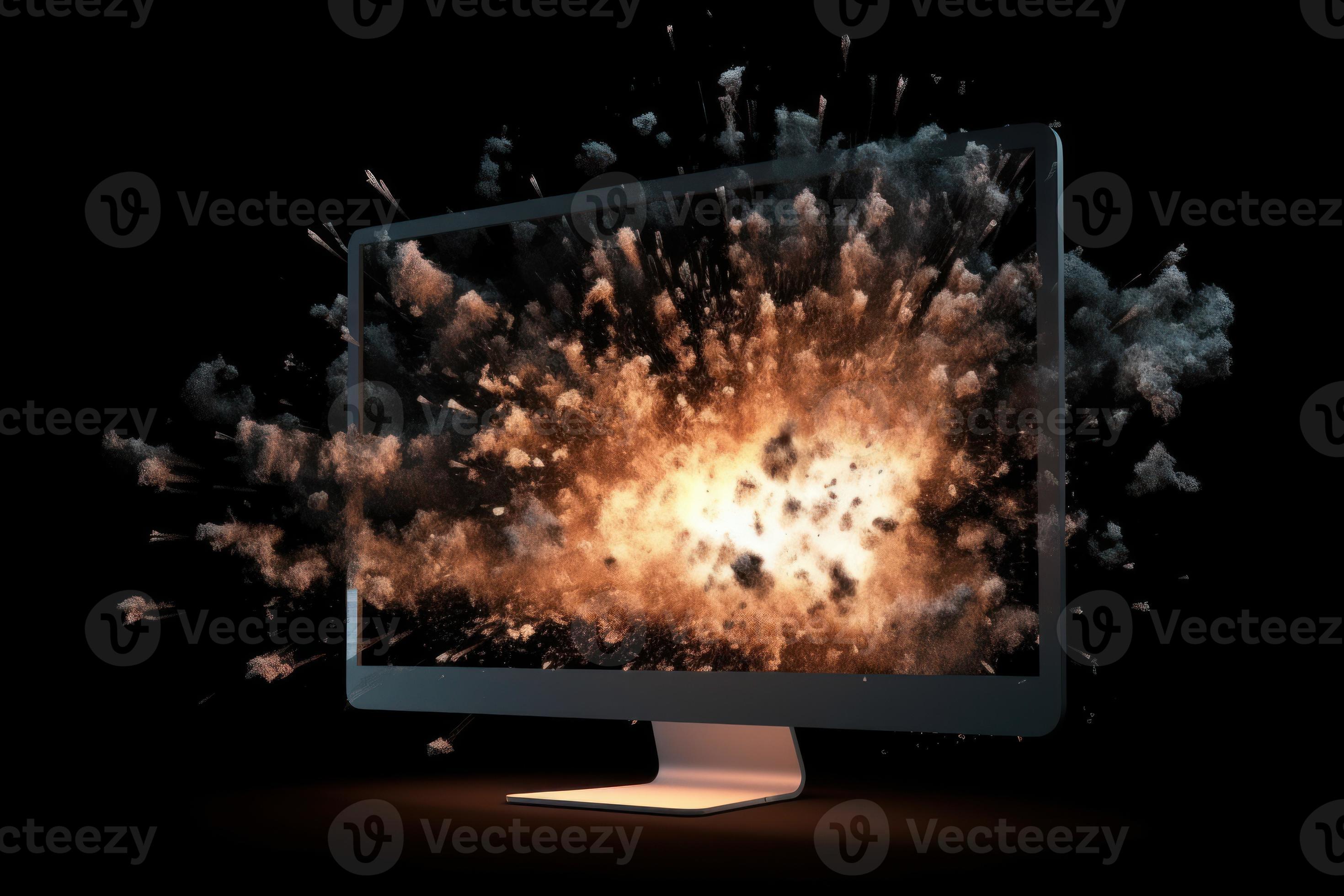 Computer desktop exploding. Generate Ai 22646163 Stock Photo at Vecteezy