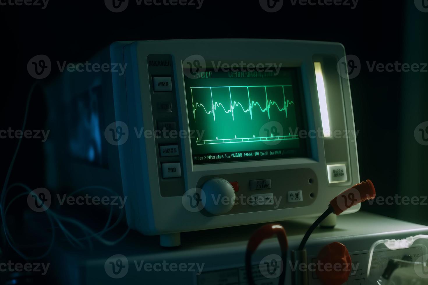 Ekg old monitor. Generate Ai photo