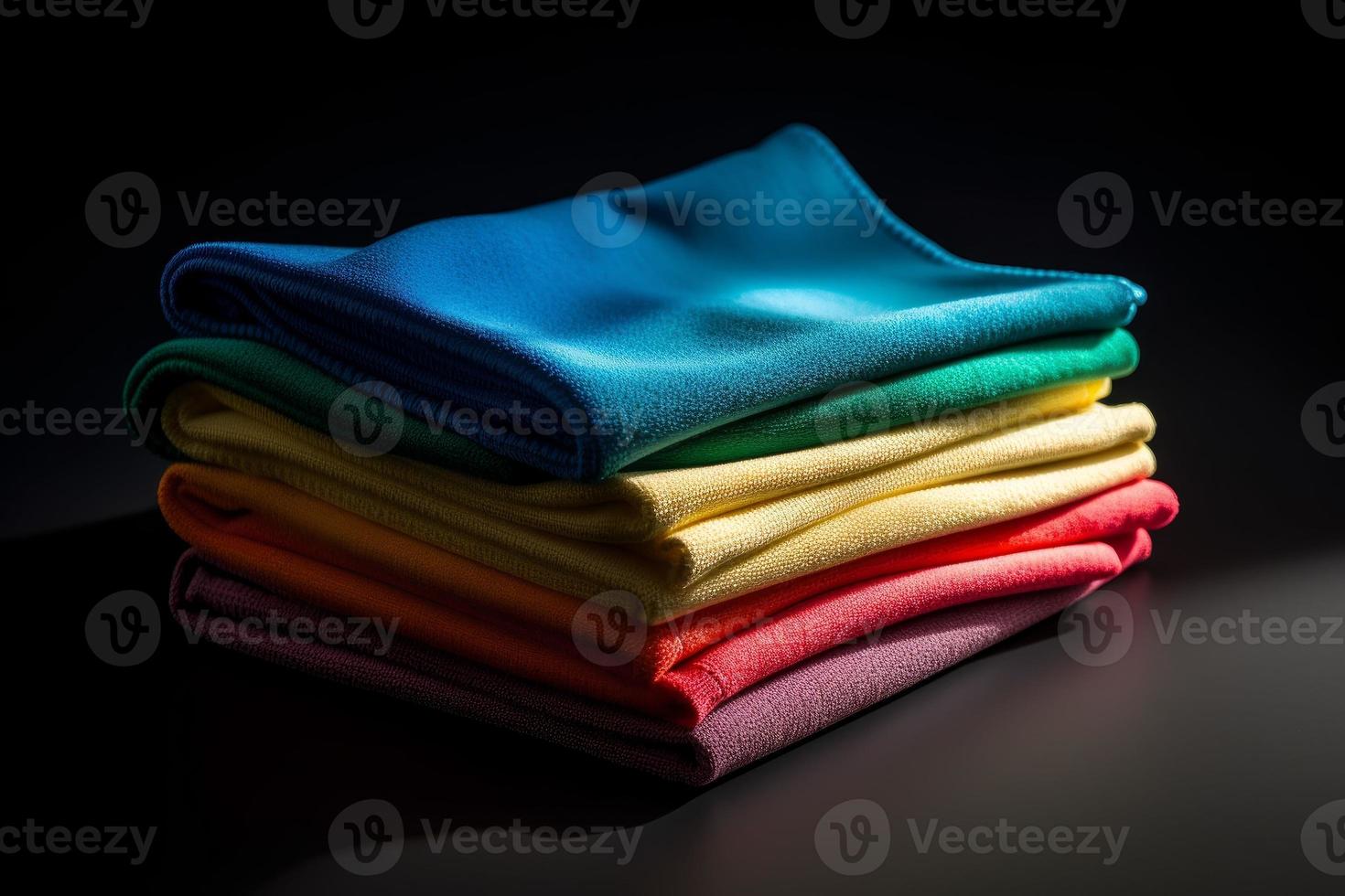 Cleaning colored microfiber. Generate Ai photo