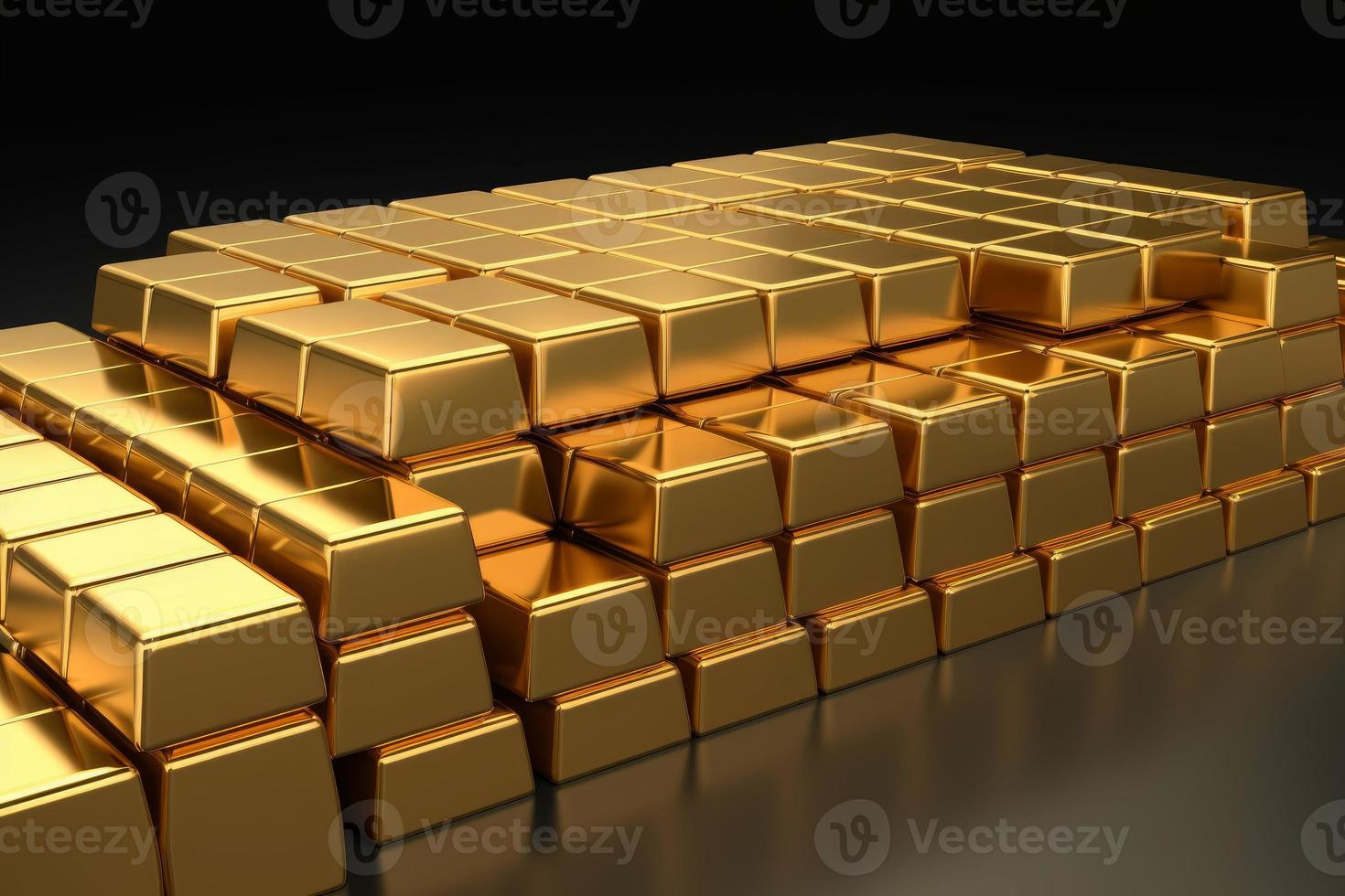 Gold stack bars. Generate Ai photo