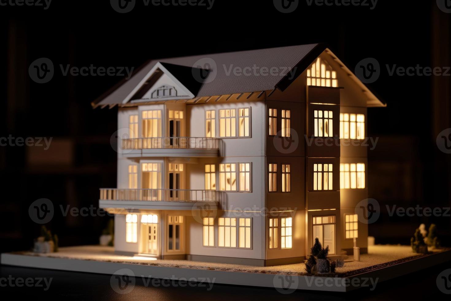 Paper model light house. Generate Ai photo