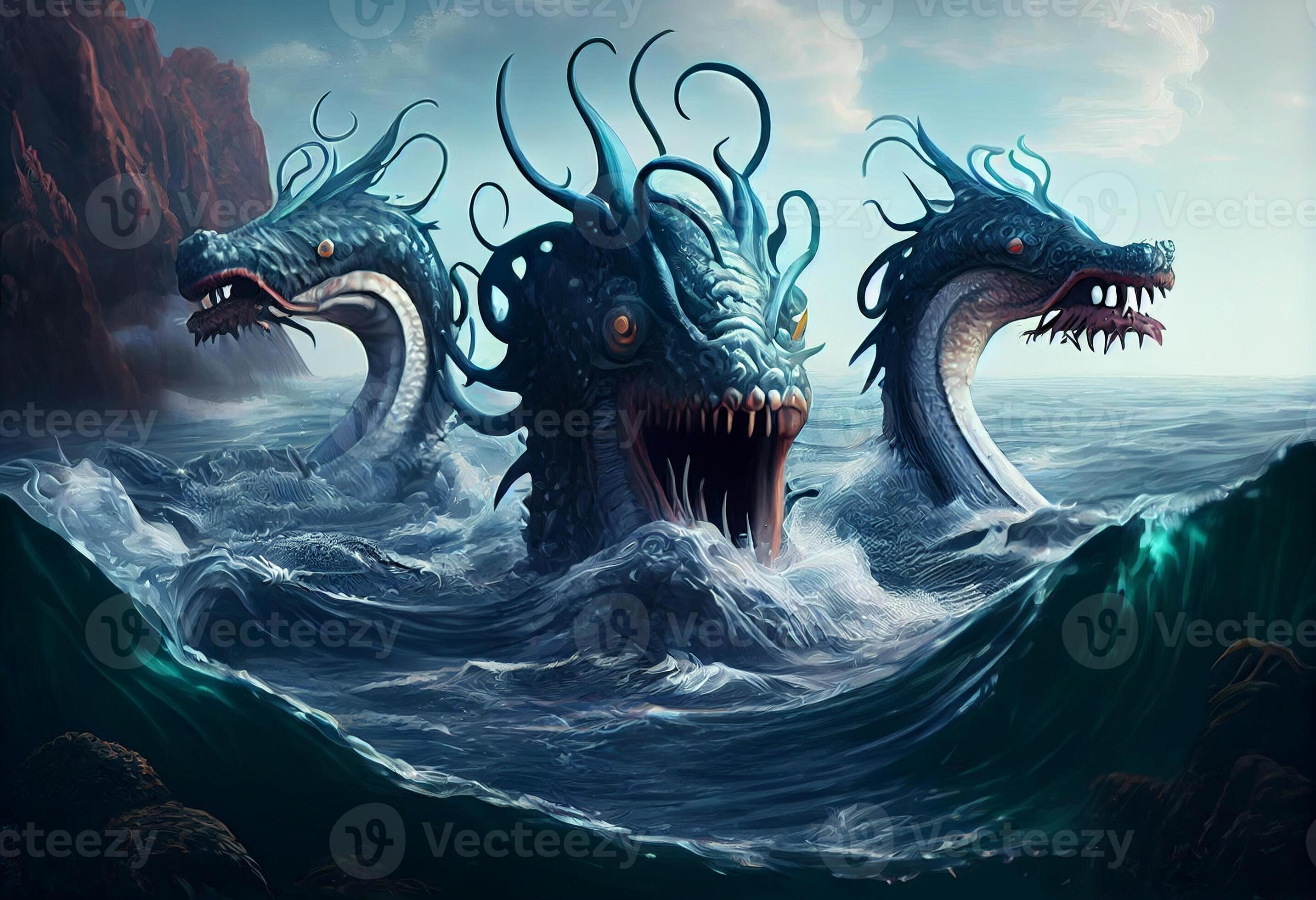 HD wallpaper Fantasy Cthulhu Creature Helicopter Sea Monster   Wallpaper Flare