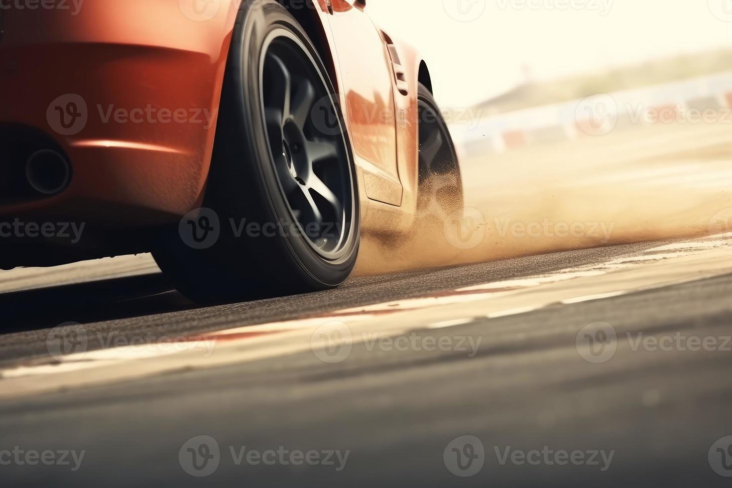 Car drift closeup. Generate Ai photo