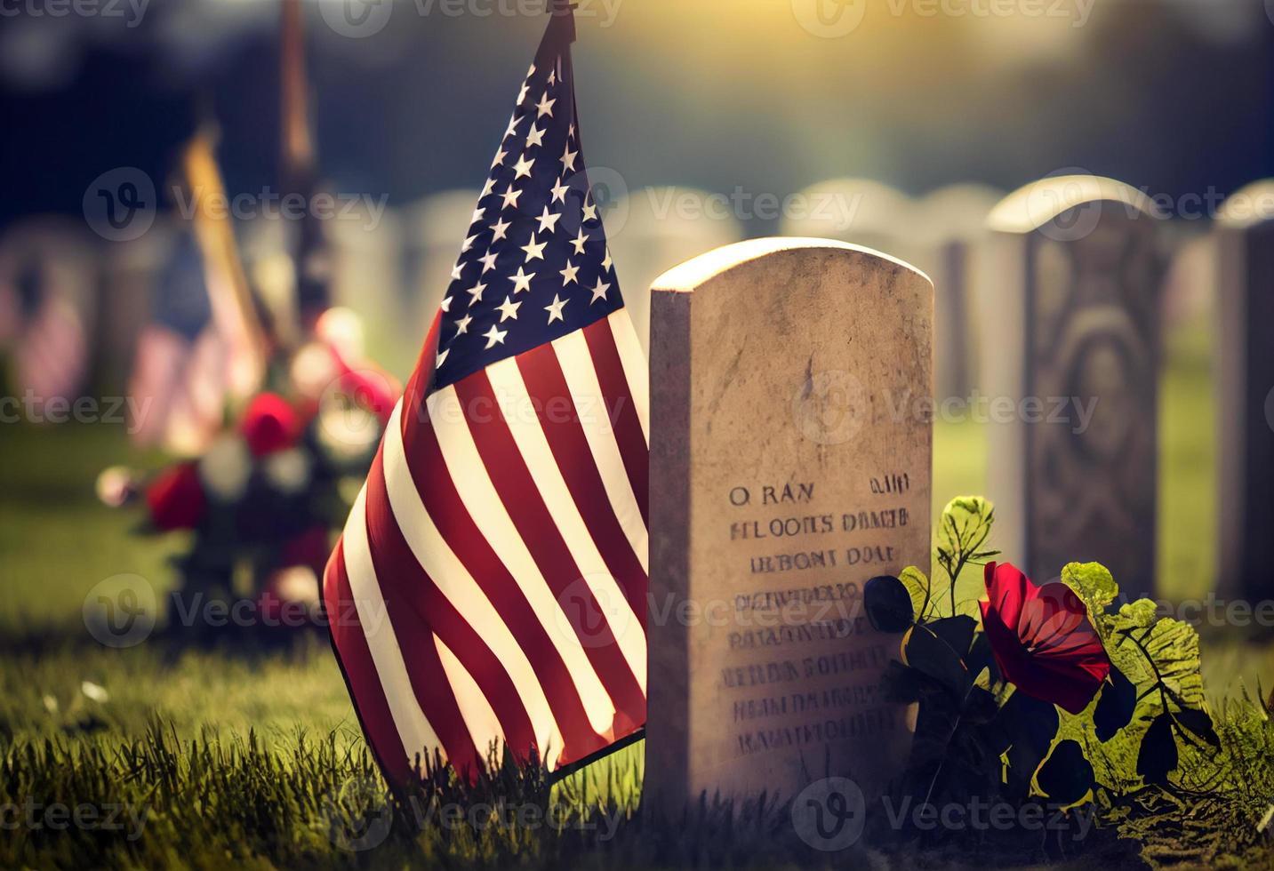 Memorial Day is a national holiday in the United States on May 29th. Generate Ai. photo