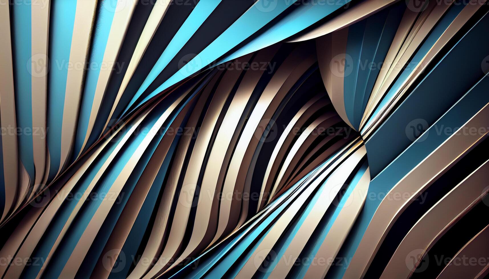 Abstract 3D Background with Stripes. Generate Ai. photo