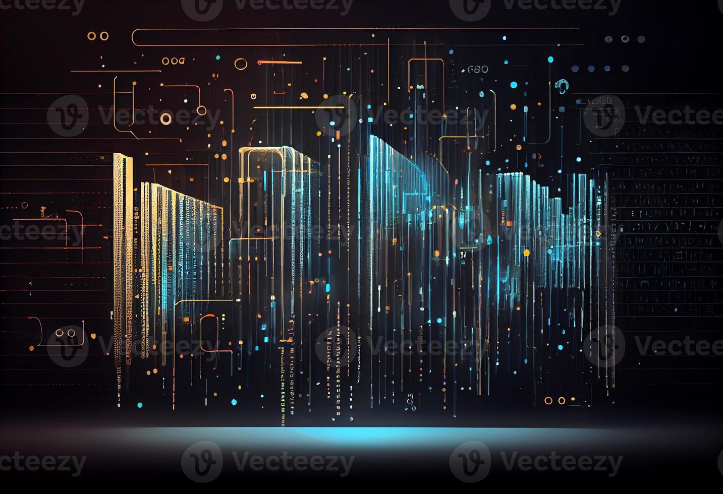 Abstract technology big data background concept. Generate Ai. photo