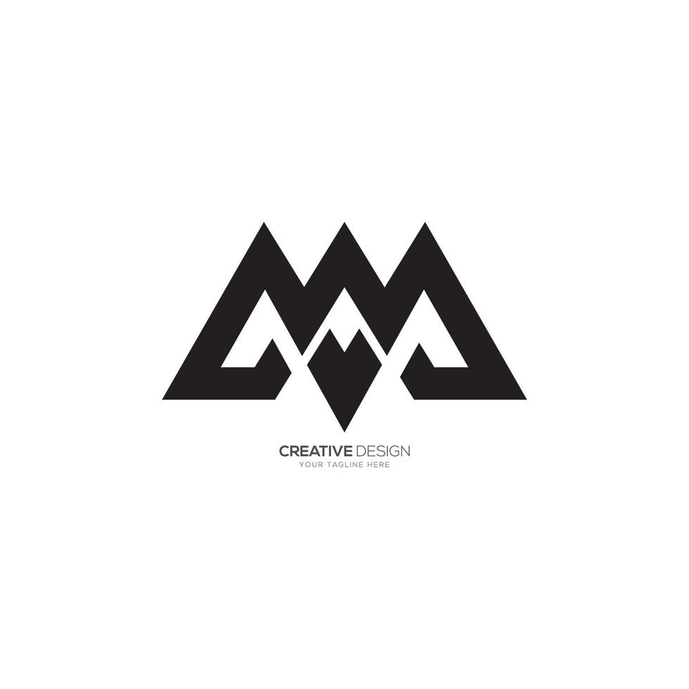 Modern letter a v m creative typography monogram logo vector