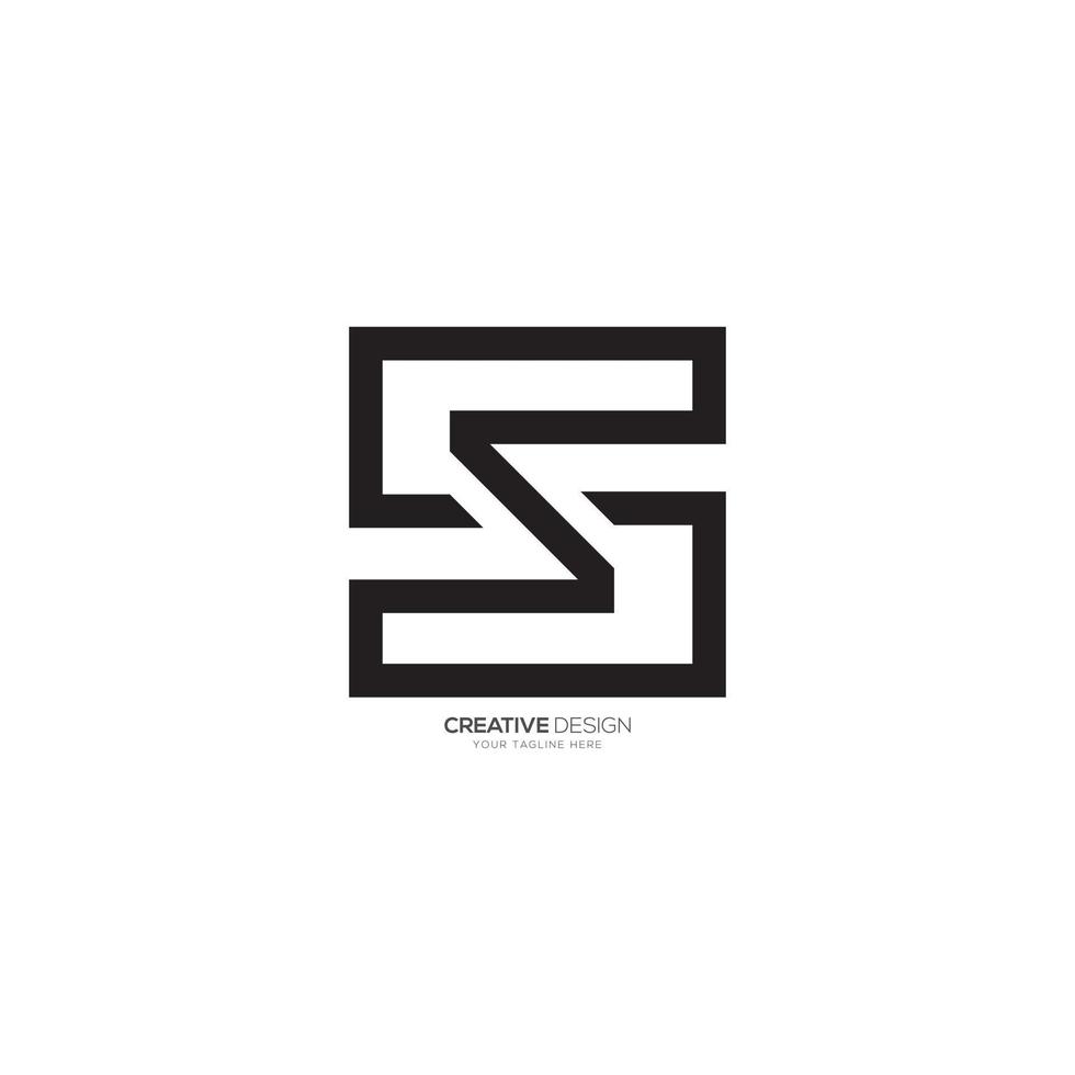 Letter S G line art simple minimalist monogram logo vector