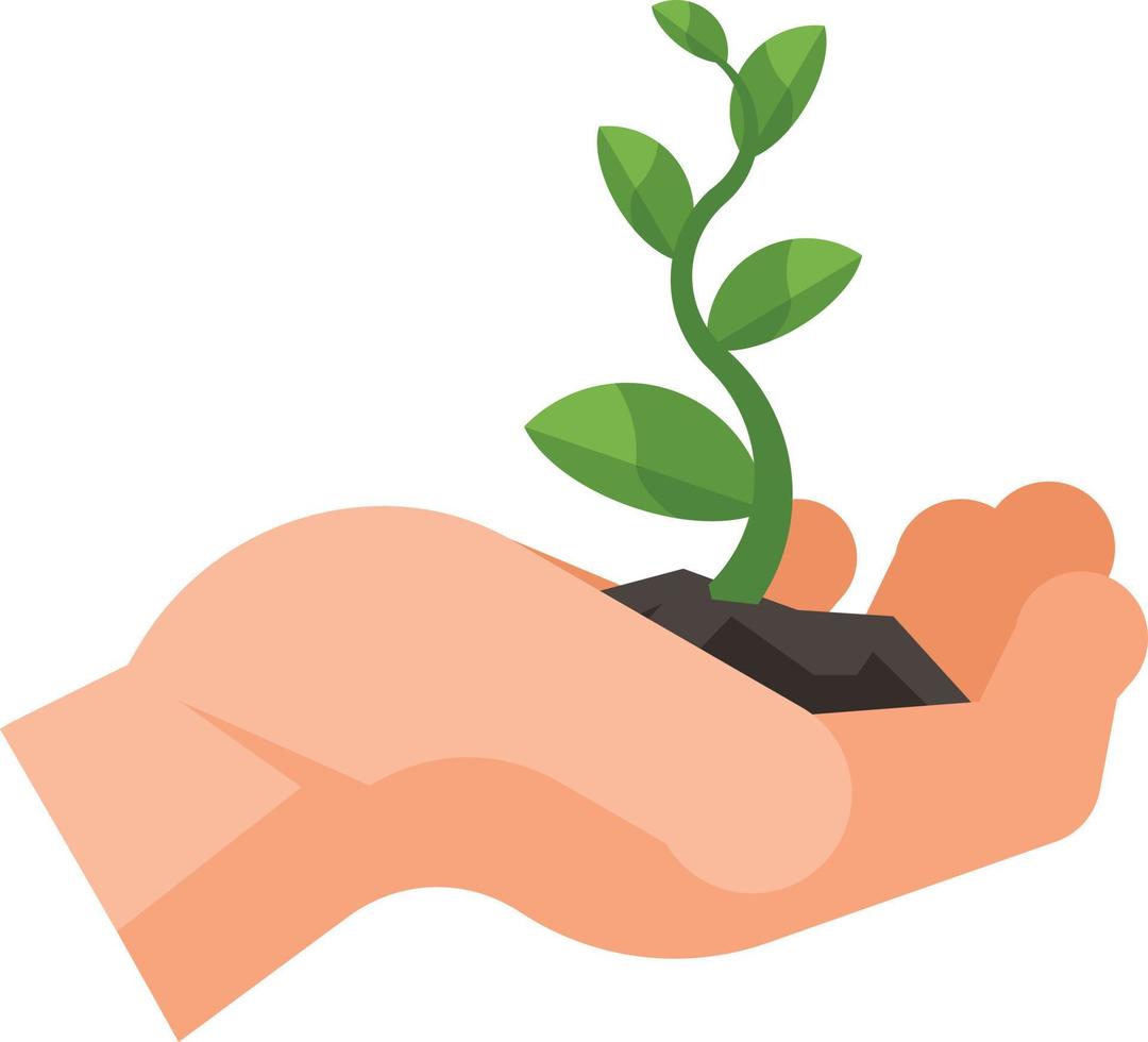 Vector Image Of A Hand Holding A Sprout