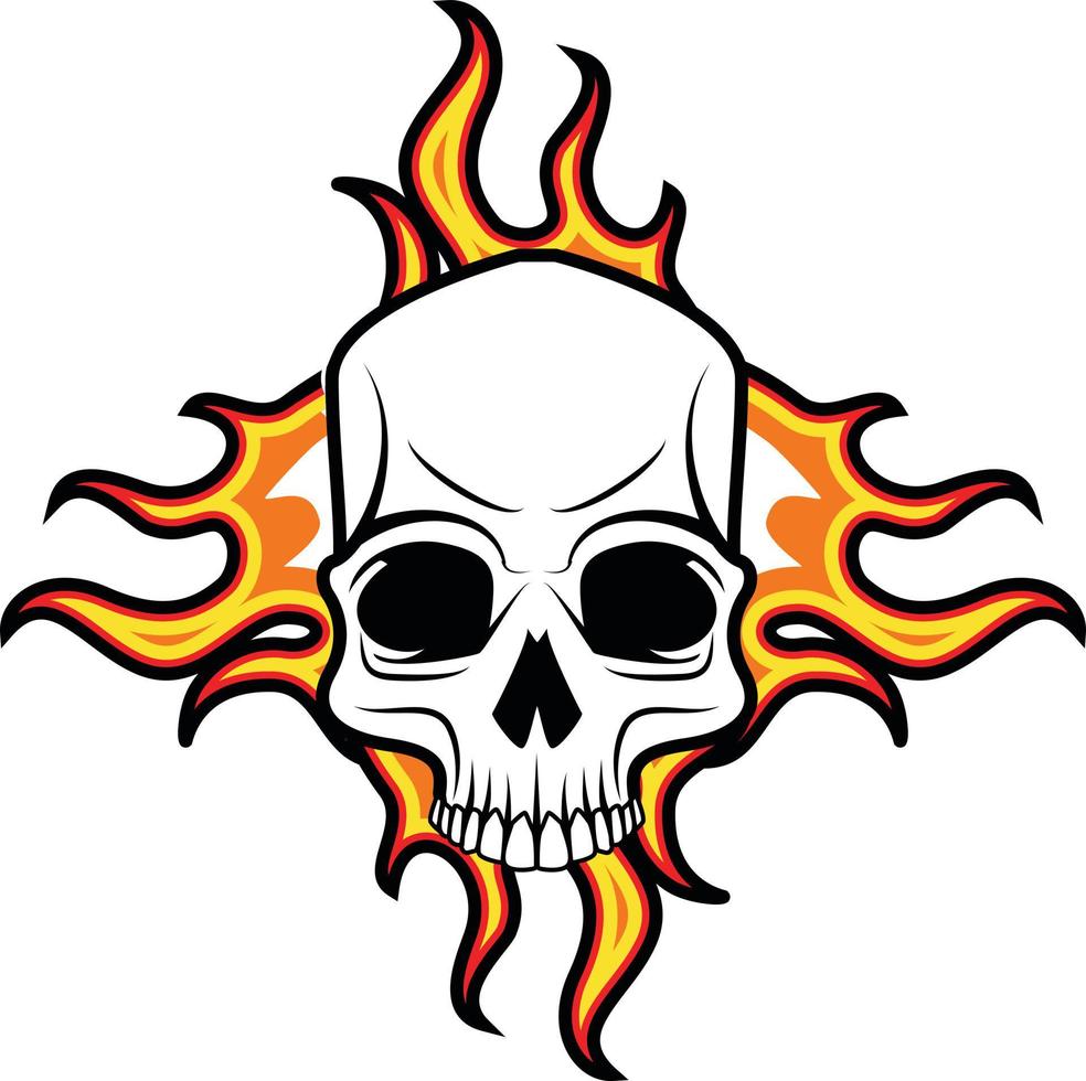 Vector Graphics Of Human Skull On Fire