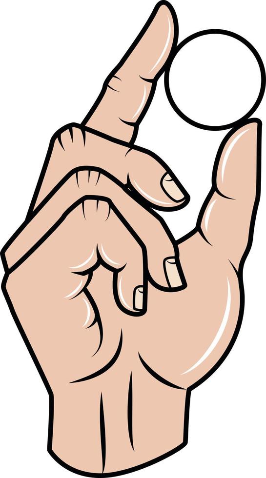 Vector Image Of White Coin Between Fingers