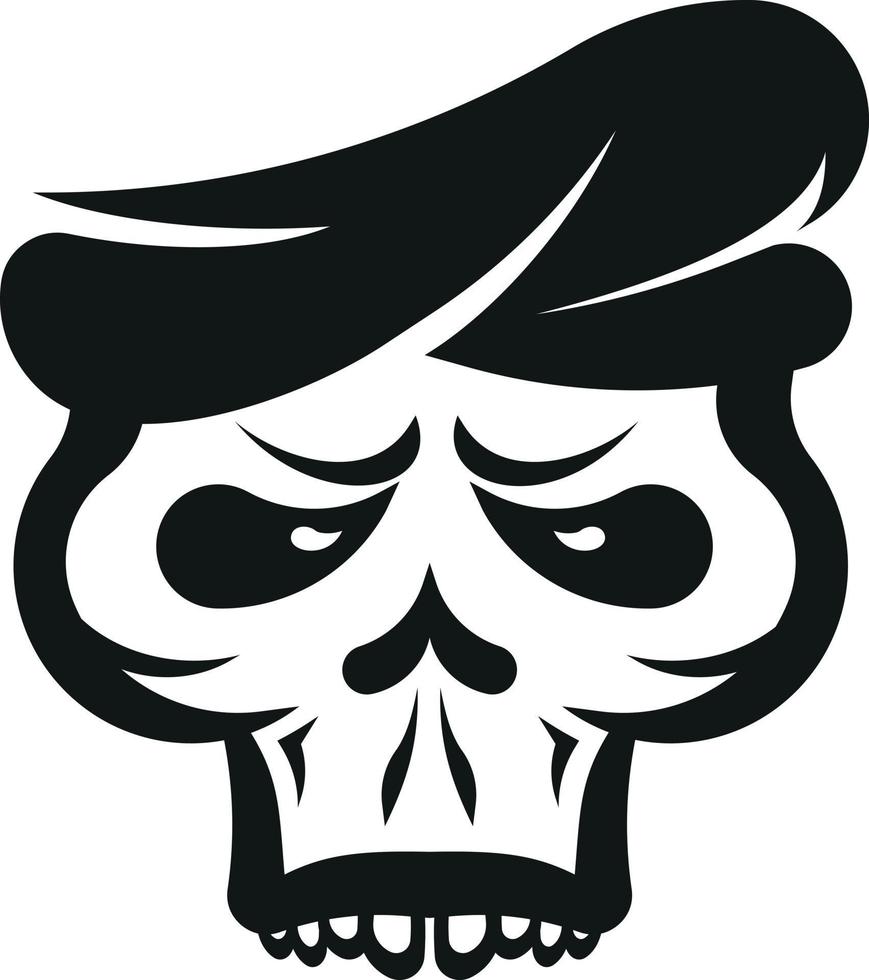 Silhouette Of A Human Skull With A Beret vector