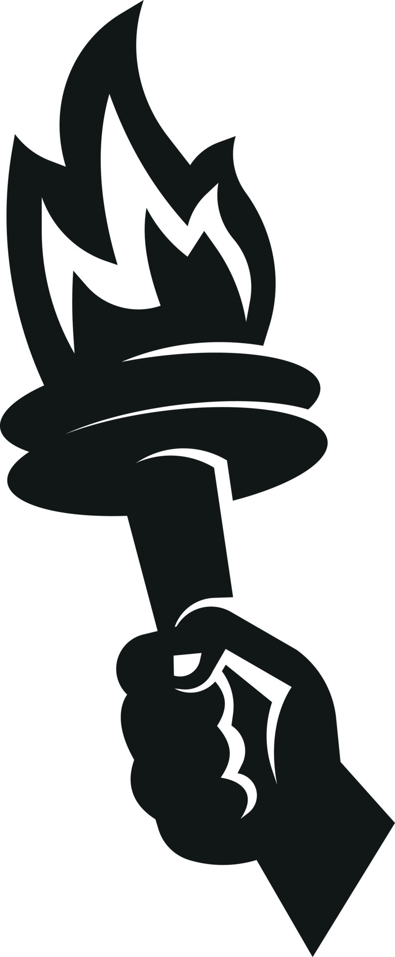 Silhouette Of A Hand Holding A Torch 22647771 Vector Art at Vecteezy