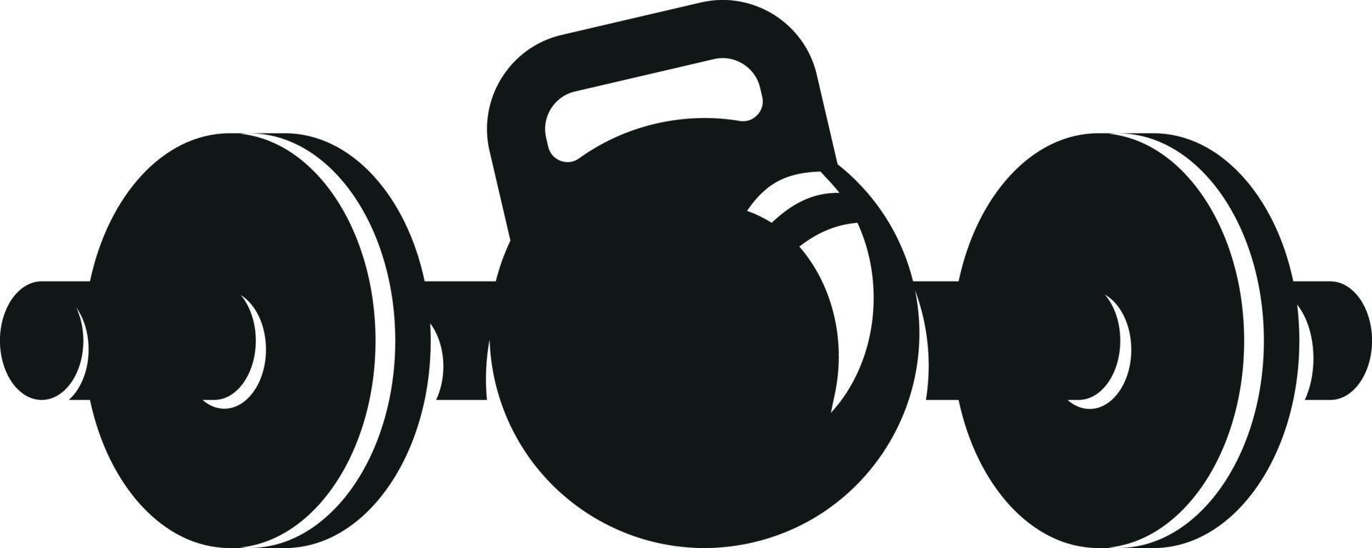 Silhouette Of A Barbell And Weights vector