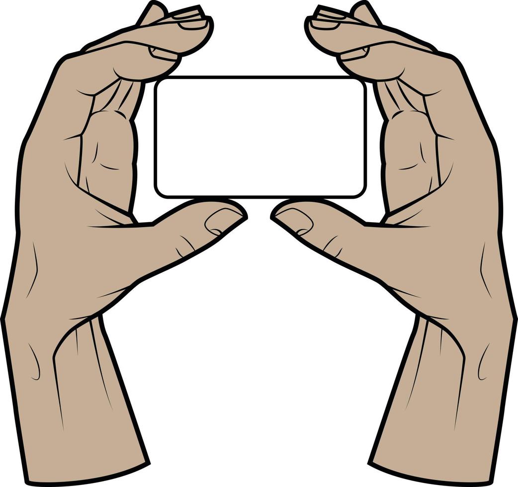 Vector Image Of Hands Holding A Blank Card For Text Message