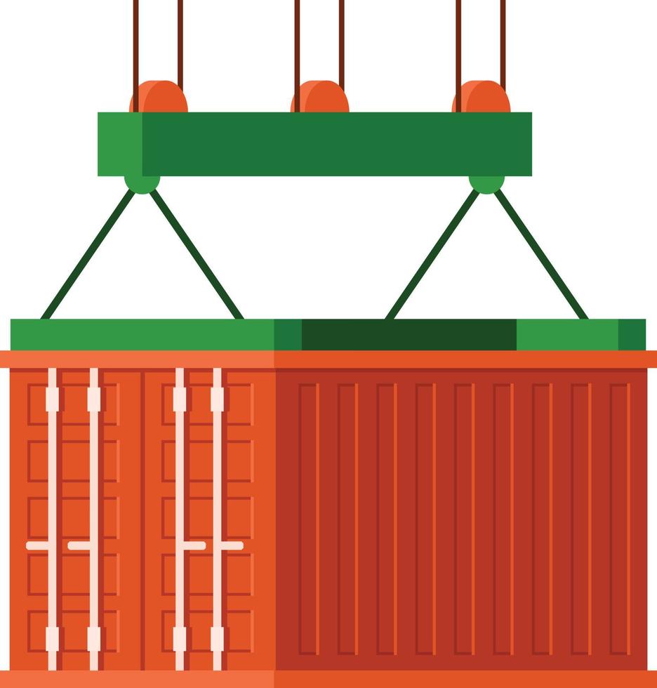 Vector Image Of A Crane Lifting A Container