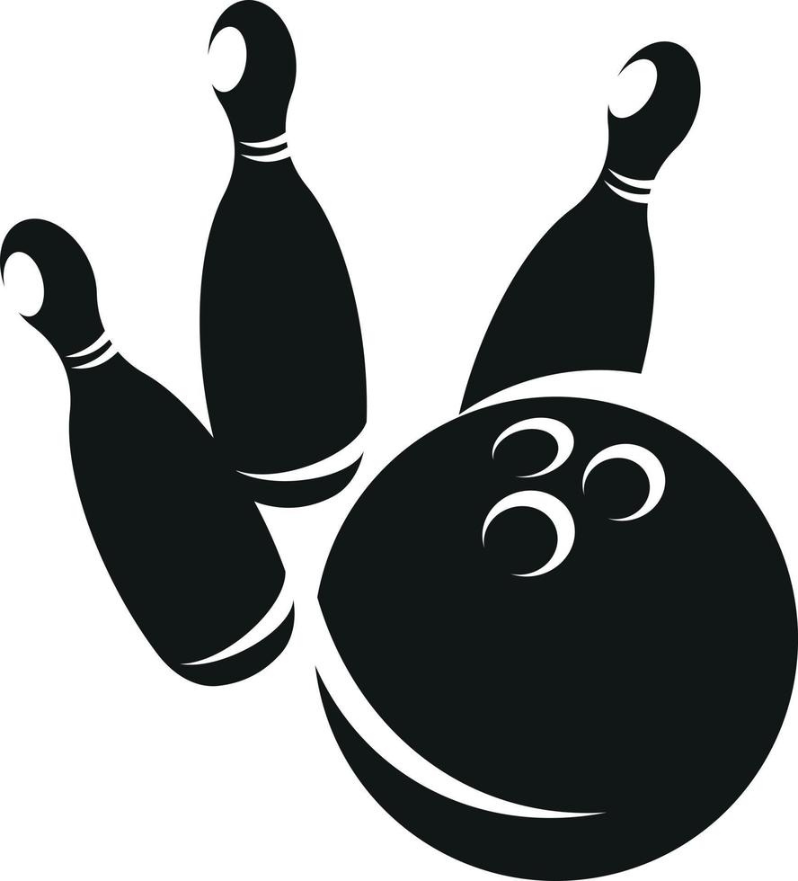 Vector Silhouette Of A Ball And Pins For Bowling