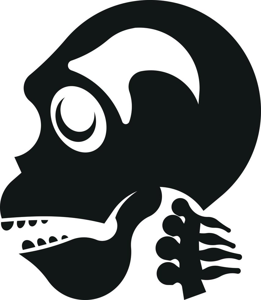 Vector Silhouette Of A Skull With Neck Spine