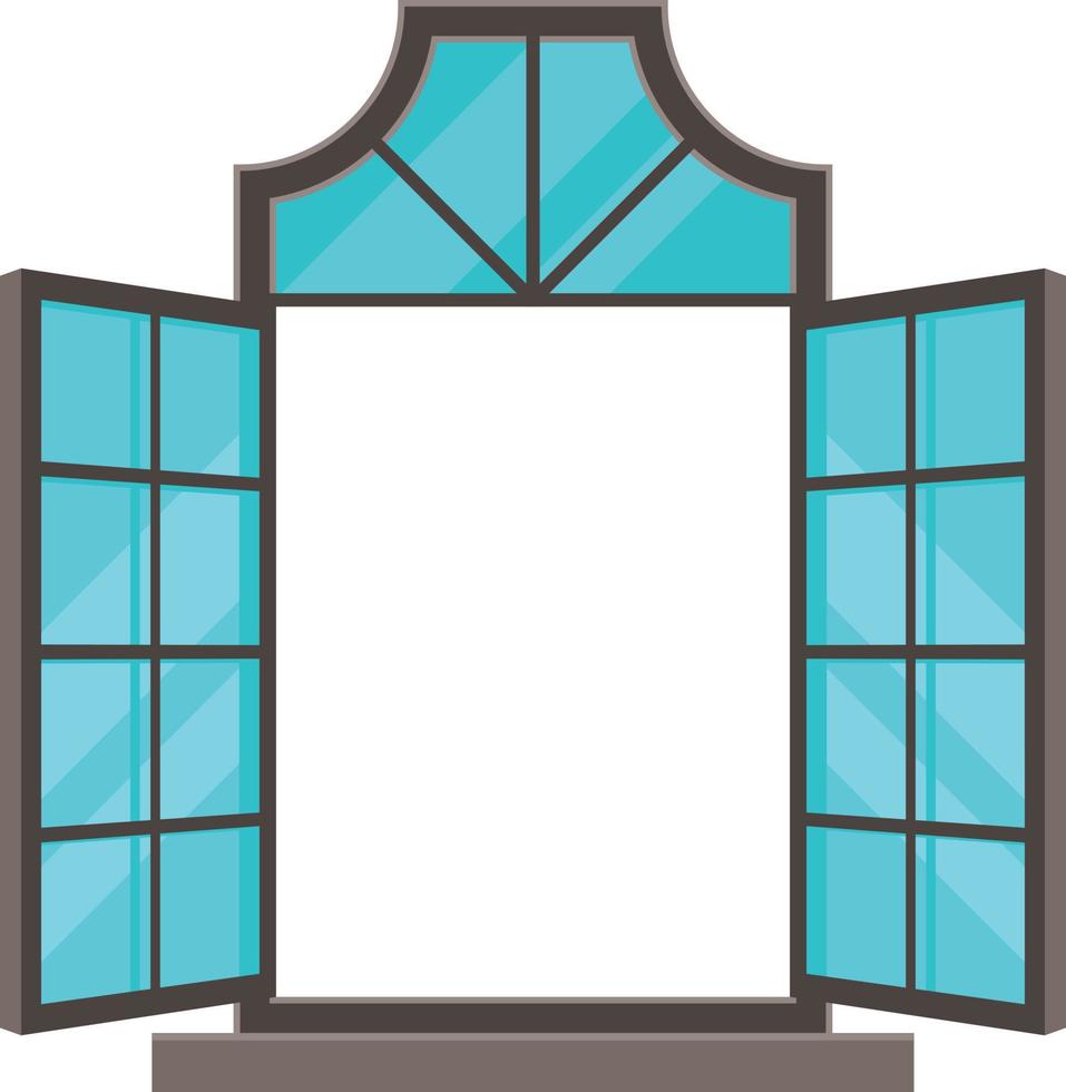 Vector Graphics Of A Large Window With Metal Frame