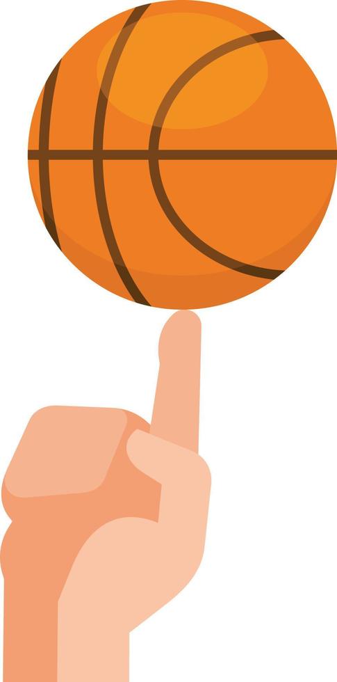 vector imagen de hilado baloncesto pelota en índice dedo