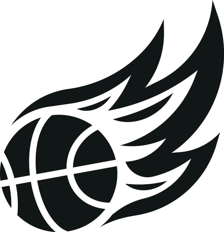 Vector Image Of A Basketball Ball With Flame Trail