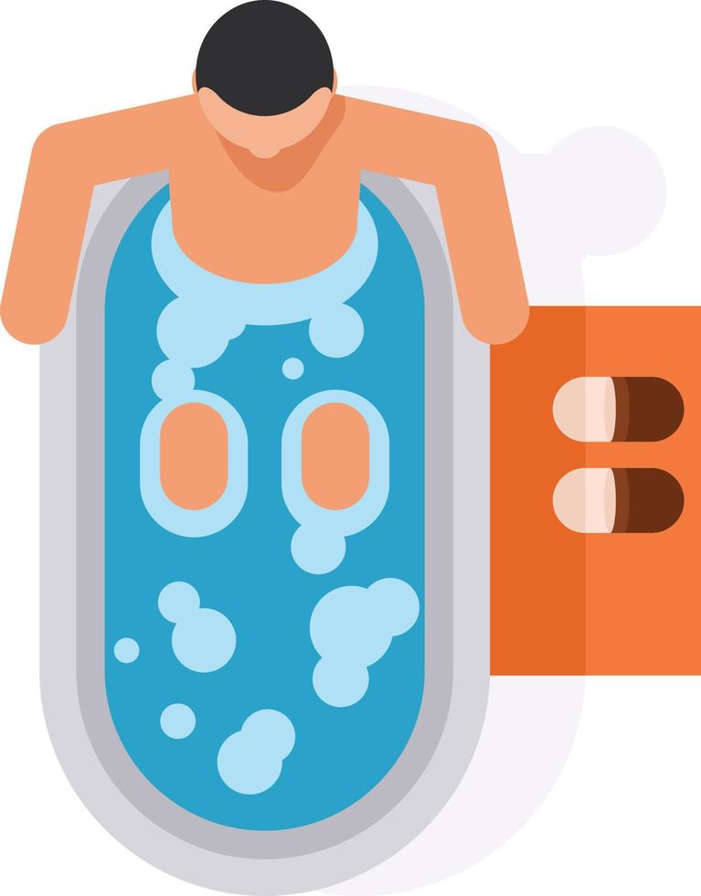 Vector Image A Man Taking Relaxing Bath